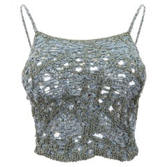 John Galliano 1990s Top in misto lana con effetto crochet