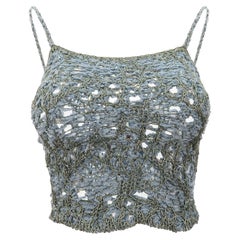 John Galliano 1990s Crochet Effect Wool-Mix Strappy Top