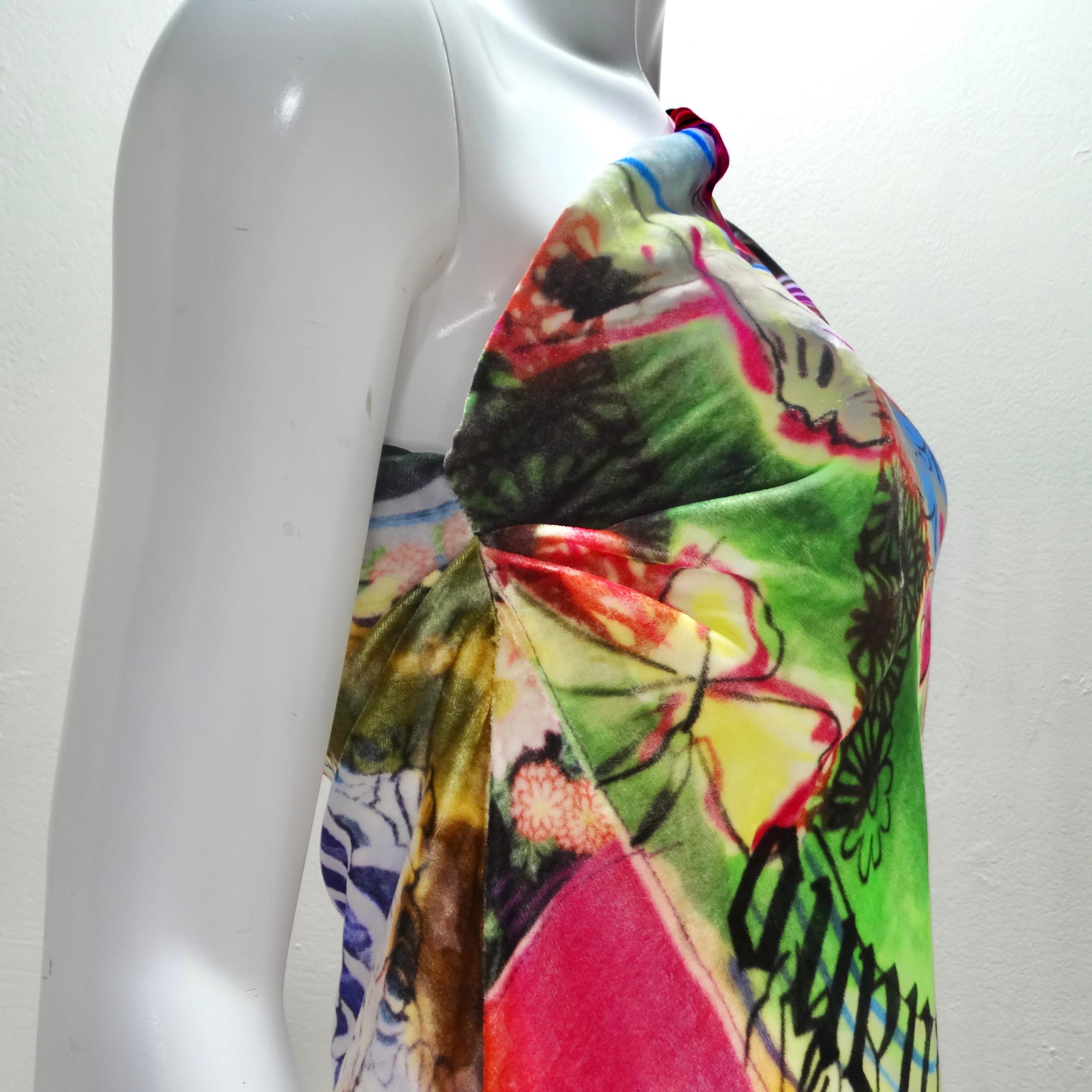 John Galliano 1990s Floral Asymmetric Dress 2