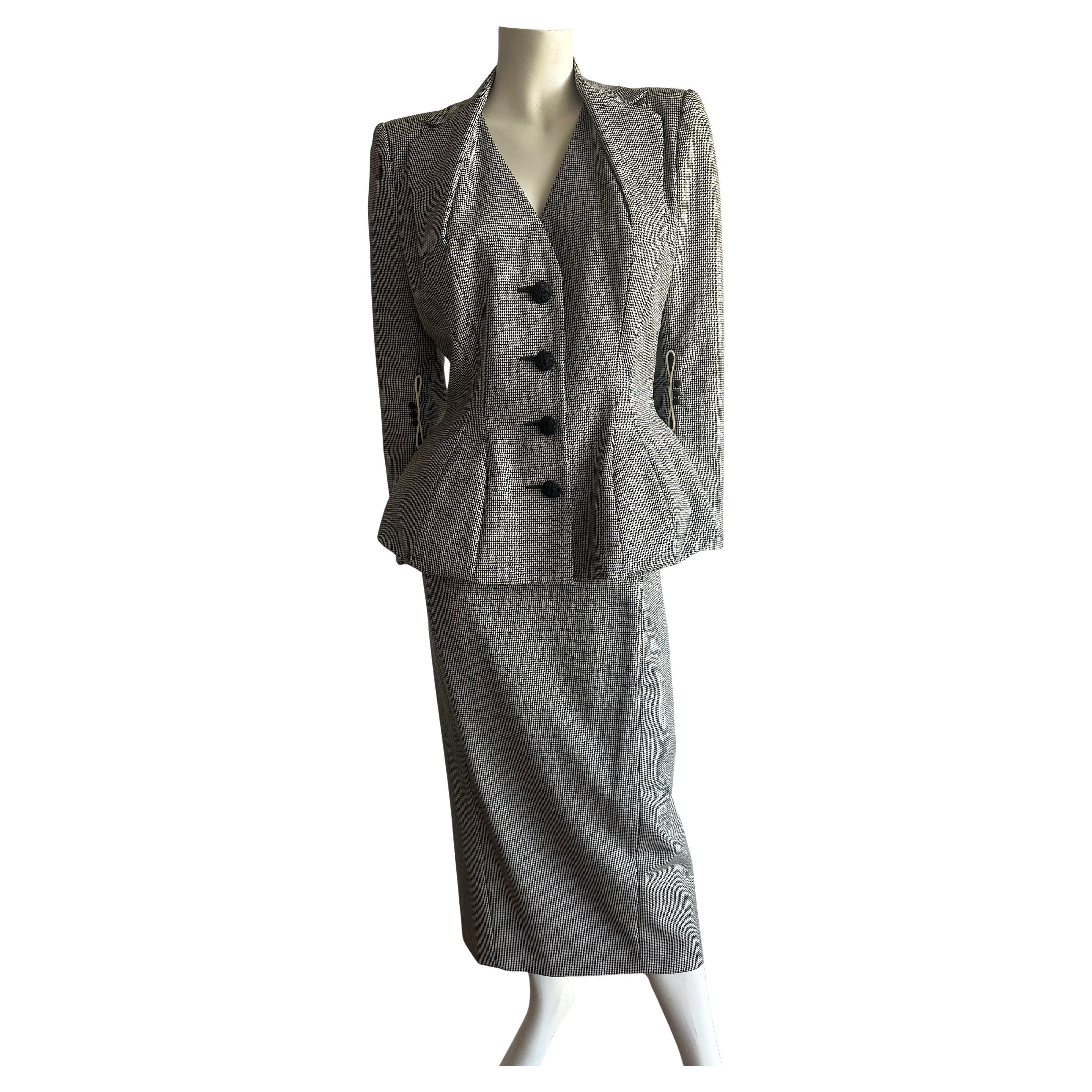 Women's JOHN GALLIANO Vintage Houndstooth Padded Hip Suit