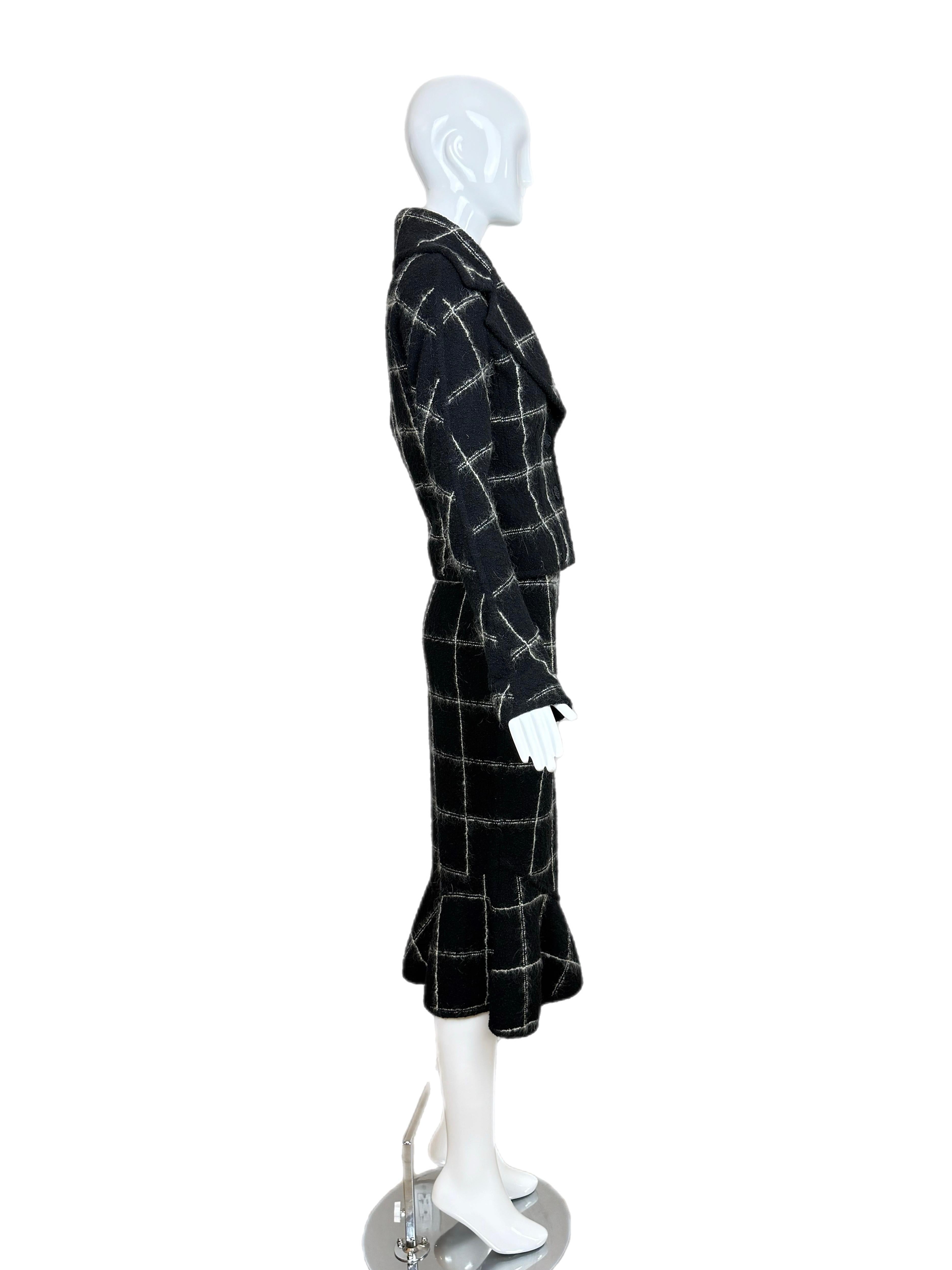 John Galliano 1998 - Completo vintage con gonna bianca e nera In condizioni ottime in vendita a Leonardo, NJ