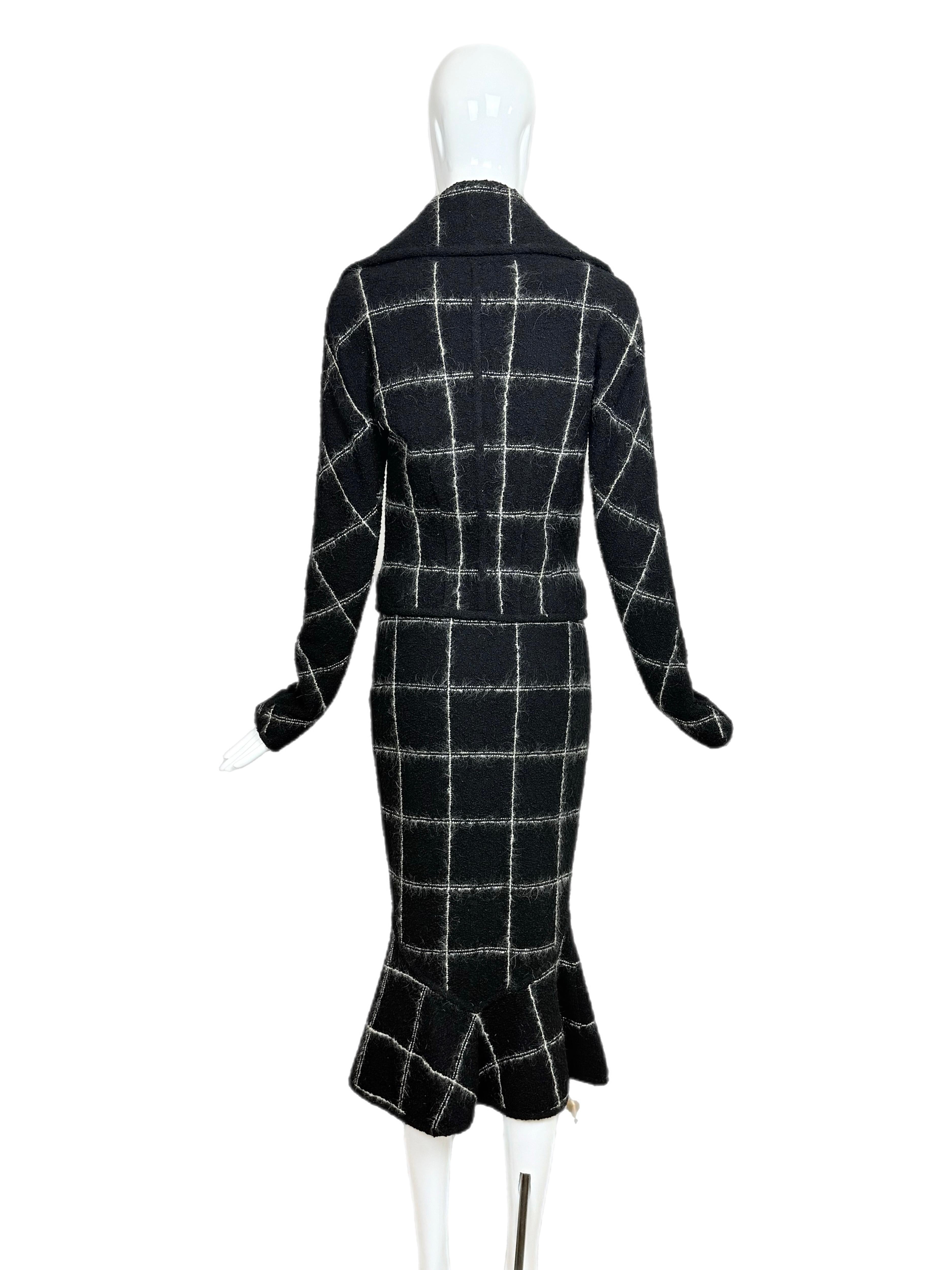 Donna John Galliano 1998 - Completo vintage con gonna bianca e nera in vendita