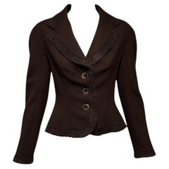 JOHN GALLIANO 1998 Vintage Espresso Brown Blazer Jacket Fitted