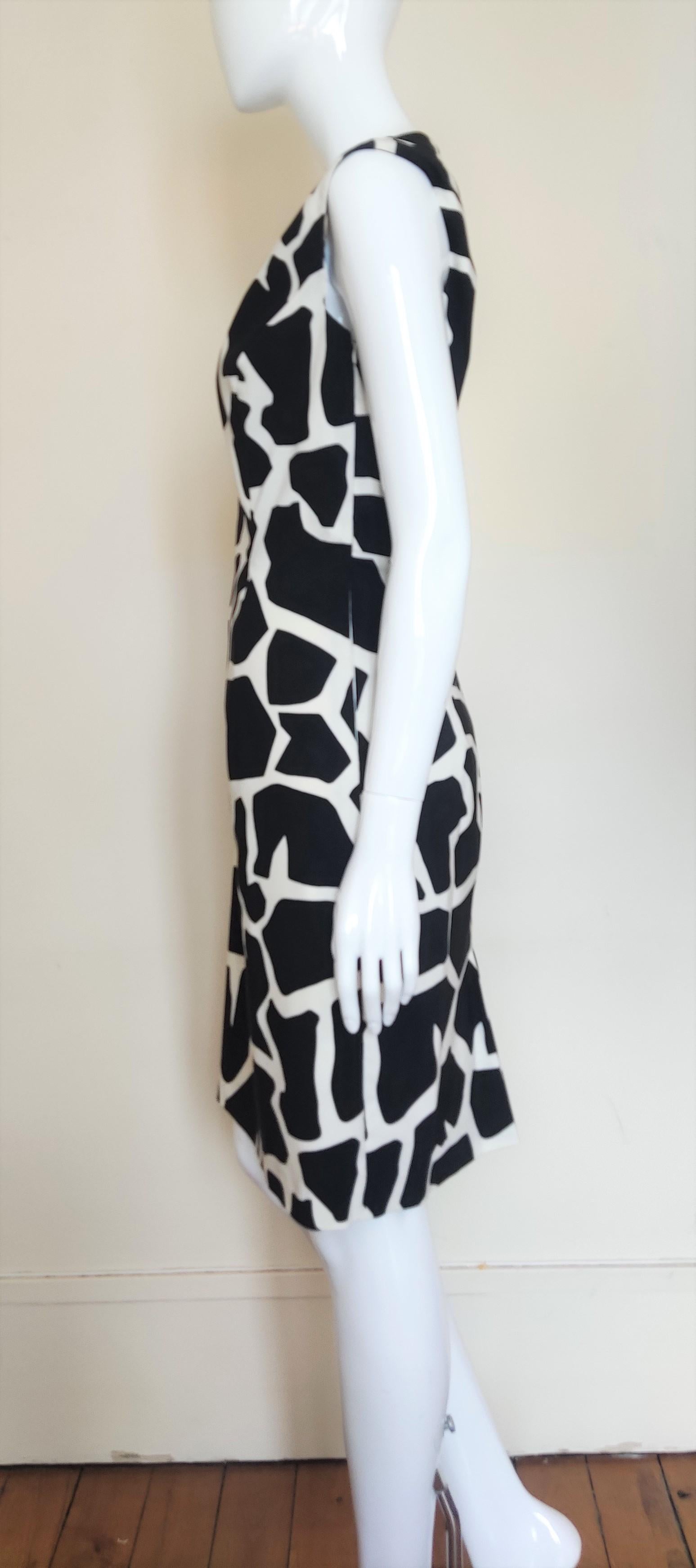John Galliano 2000 SS Zebra Vintage Black White Runway Large Evening Work Dress For Sale 1