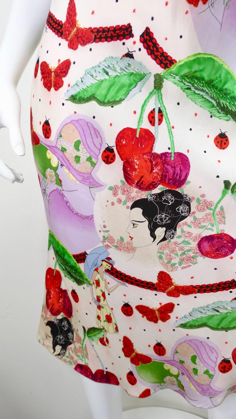 John Galliano 2000s Cherry Motif Silk Slip Dress at 1stDibs | john John Galliano 2000s Cherry Motif Silk Slip Dress at 1stDibs | john