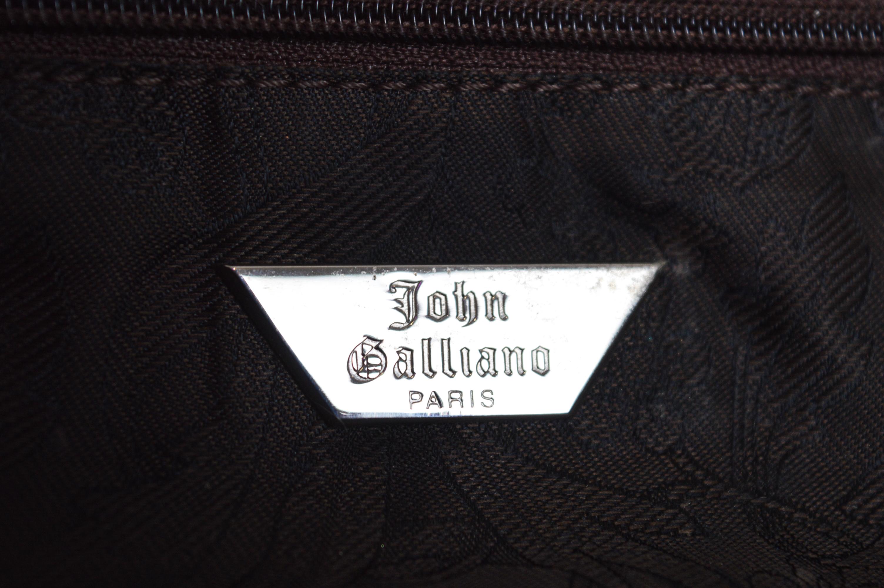 John Galliano 2000's Fur & Leather Studded Vintage shoulder Bag For Sale 4