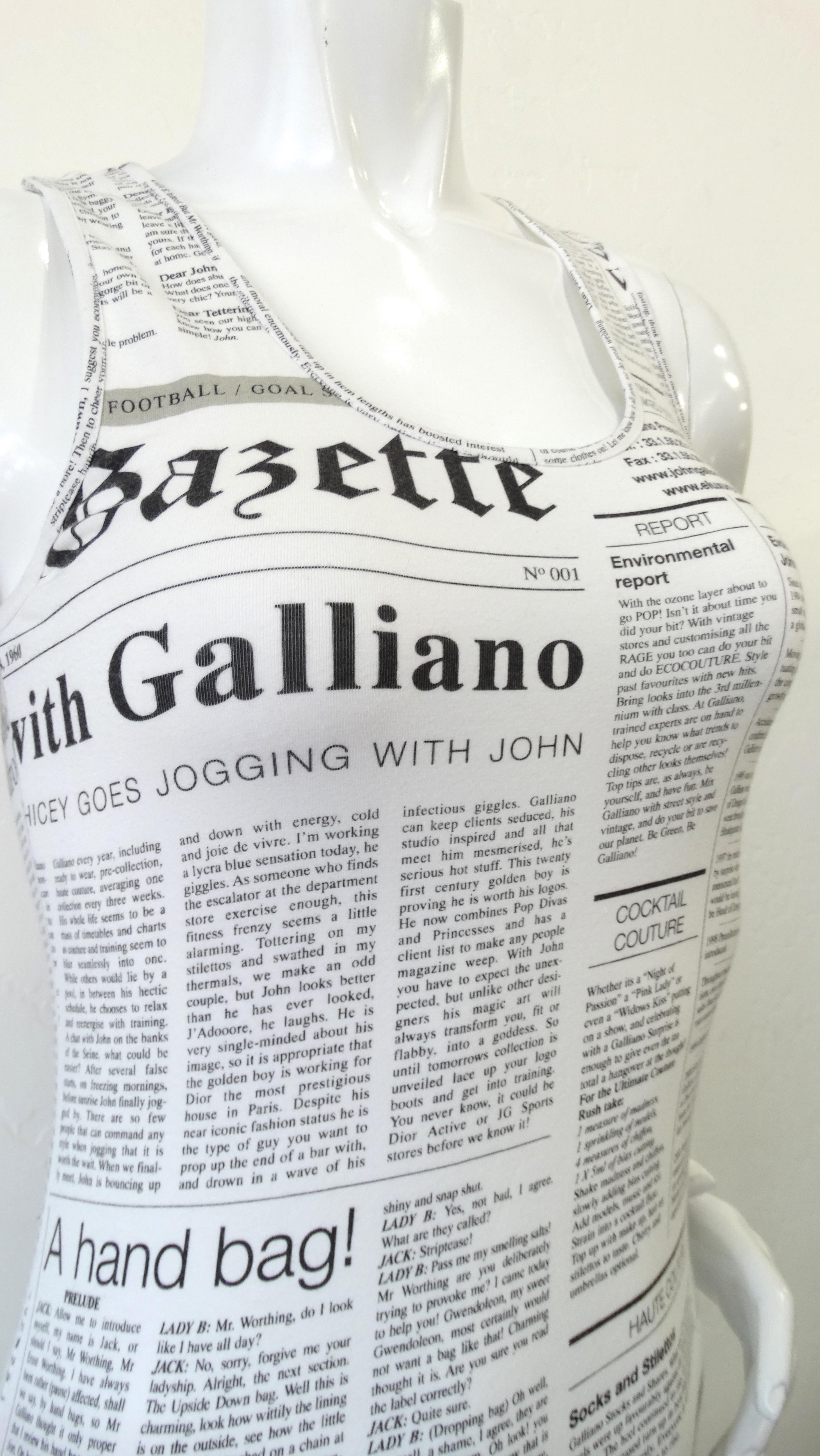 Women's or Men's John Galliano 2000s Gazette Racerback Dress 
