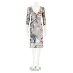John Galliano 2000s Newspaper Gazette Butterfly Dress