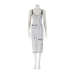 John Galliano 2000s Newspaper Print Dress