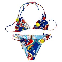 JOHN GALLIANO 2000's Vintage 2 Piece Bikini Bathing Suit Swimsuit