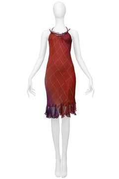 John Galliano 2001 Burgundy Dress