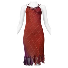 Burgunderfarbenes Kleid von John Galliano 2001