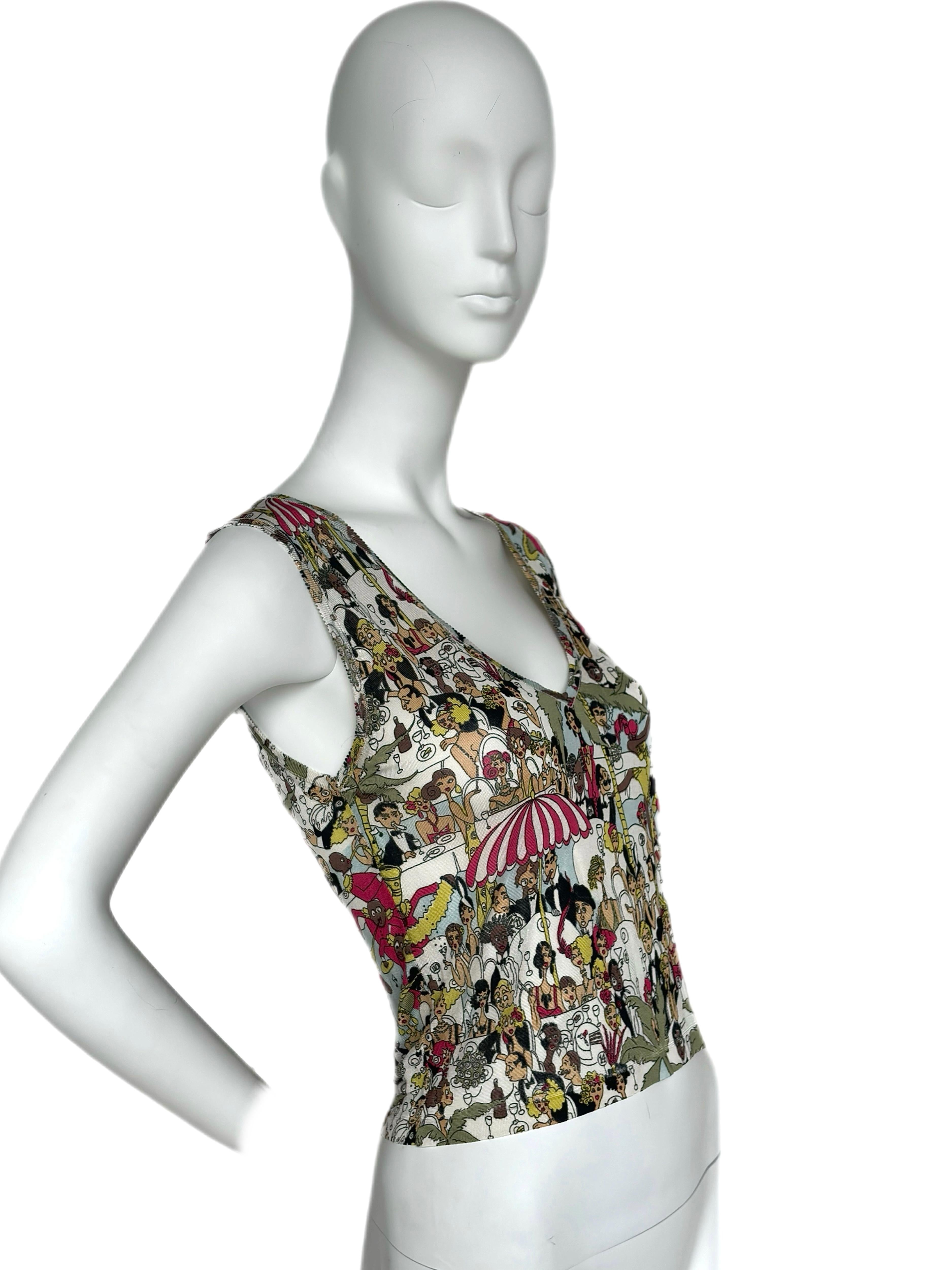 John Galliano
Vintage
SS01
Size Small
Pristine, NWT's

ALL SALES FINAL. No returns, exchanges, etc.

This fun sleeveless top is perfect for Summer. Wear to the beach, on a yacht, sipping cocktails in Capri, wherever you find yourself in this