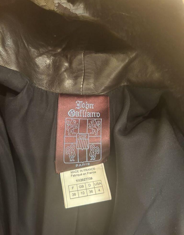 Women's John Galliano 2001 Vintage leather jacket For Sale