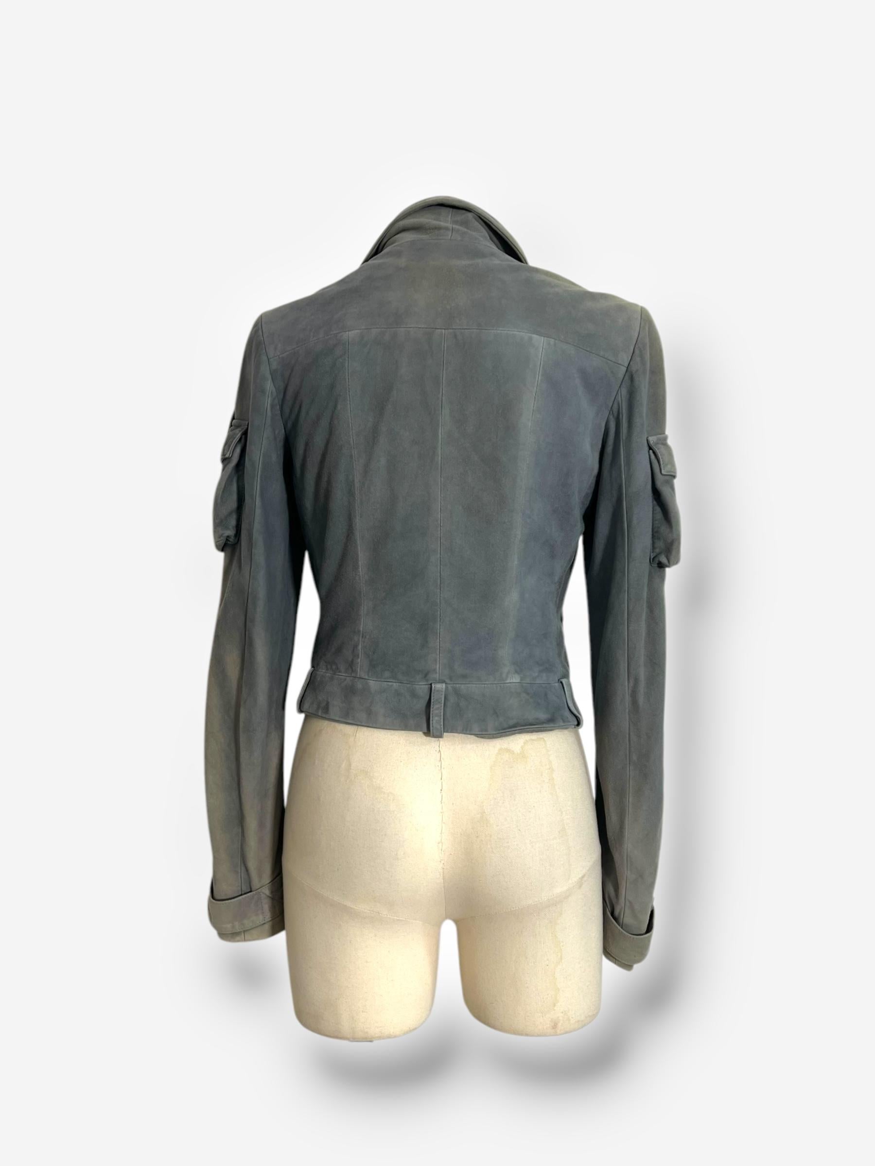 John Galliano, 2003, veste et pantalon cargo en daim et cuir Bon état - En vente à CAPELLE AAN DEN IJSSEL, ZH
