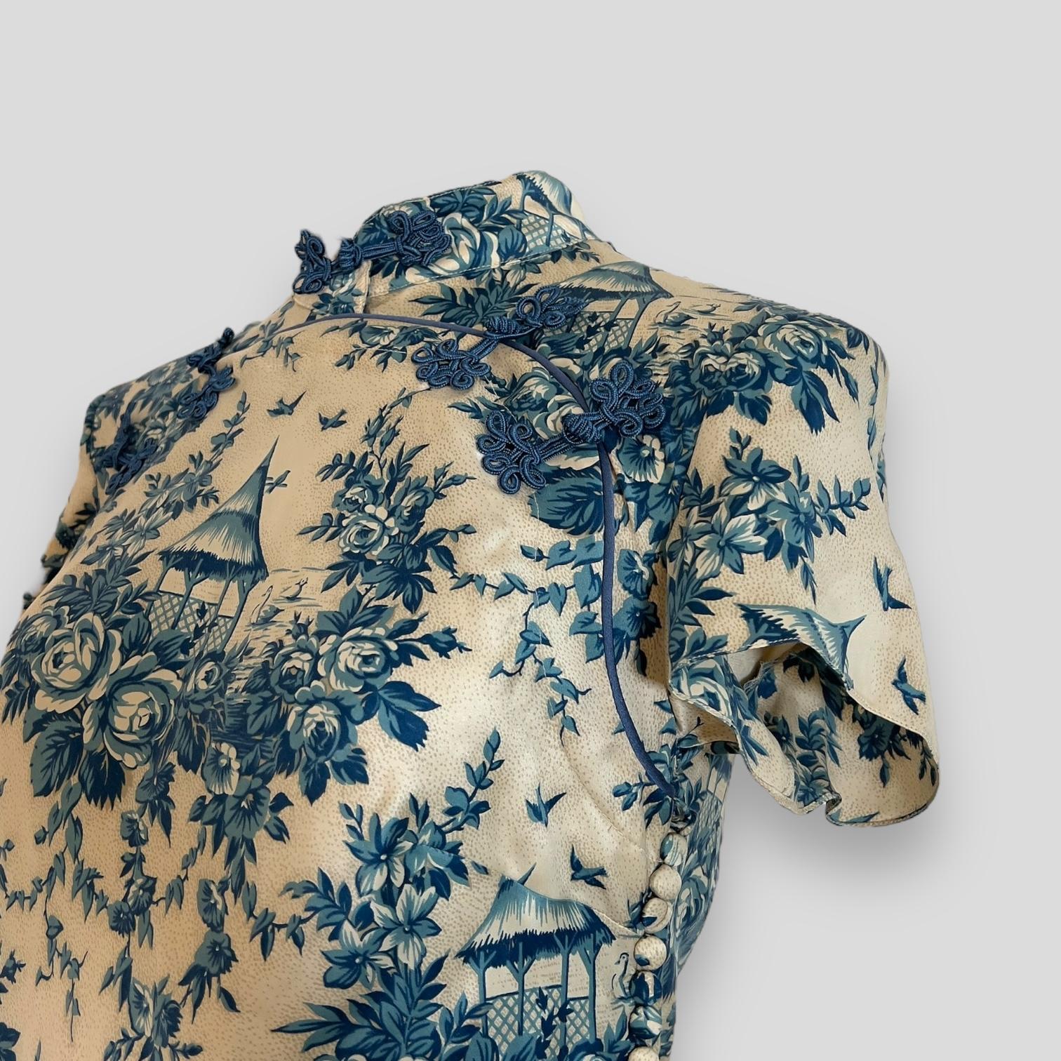 Women's John Galliano 2003 toile de jouy dress