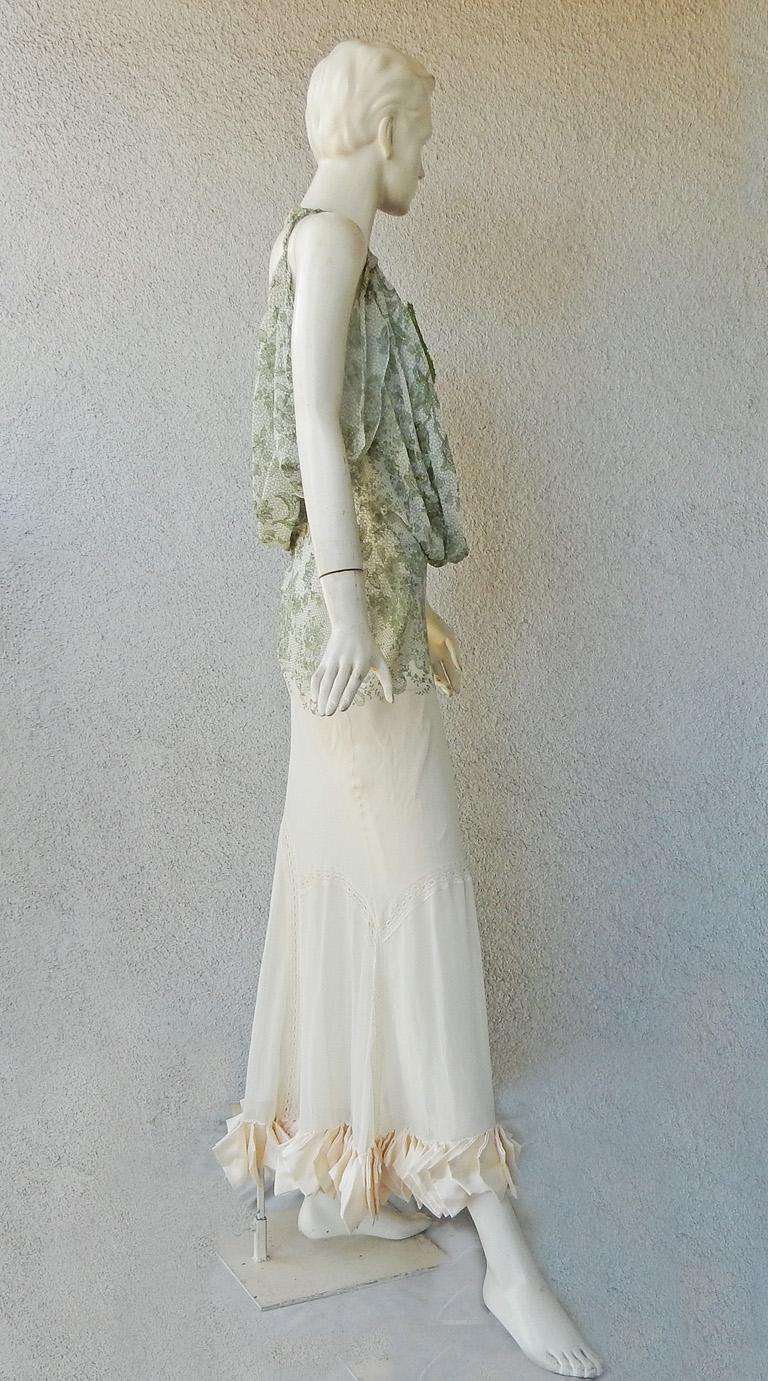 John Galliano 2005 Bias Cut Deco Inspired Runway Silk Evening Dress For Sale 3