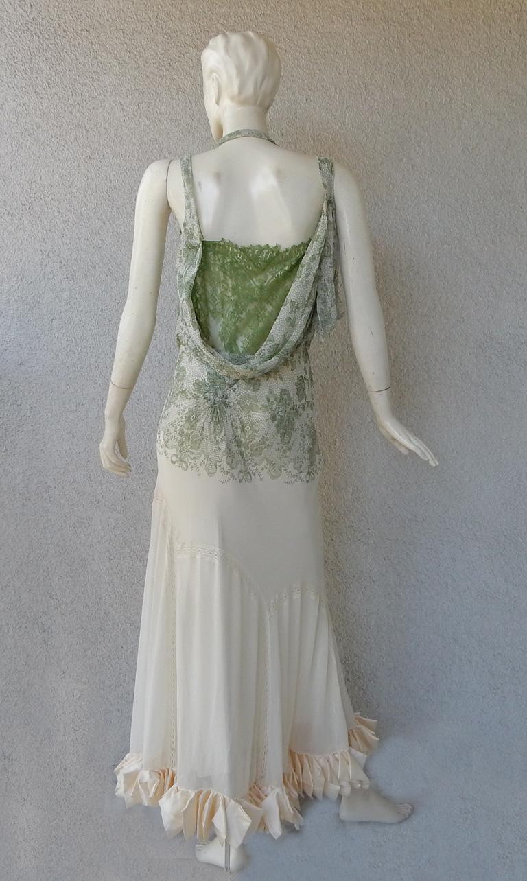 John Galliano 2005 Bias Cut Deco Inspired Runway Silk Evening Dress For Sale 5
