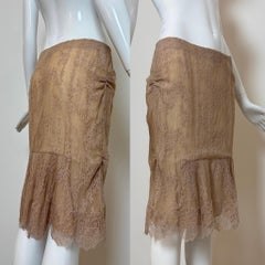 JOHN GALLIANO 2006 Vintage Tan Gazette Newspaper Print Skirt Suit