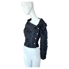 JOHN GALLIANO 2009 Wool & Silk Textured Blazer Jacket Cowrie Shell Buttons