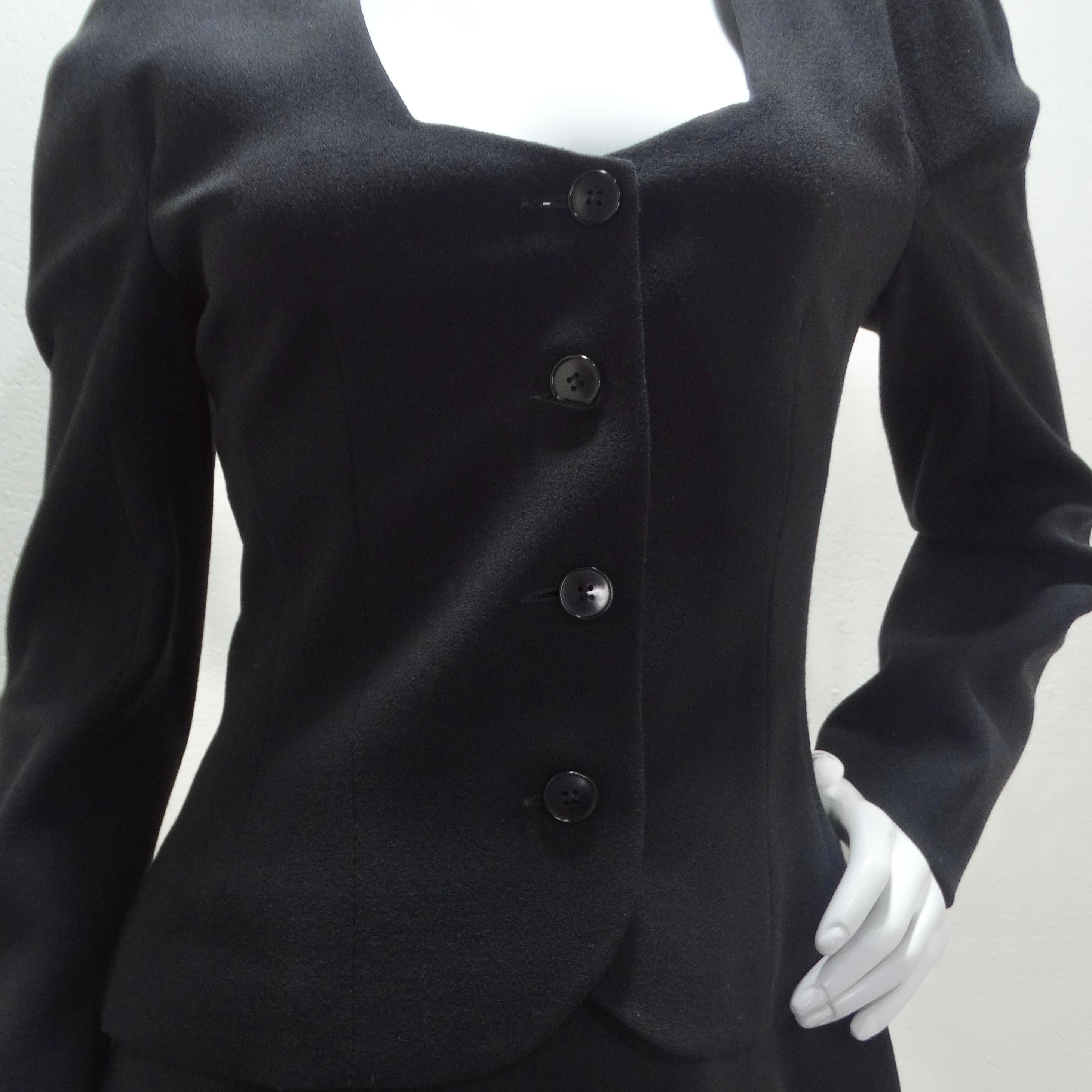 John Galliano 90s Black Skirt Suit In Excellent Condition For Sale In Scottsdale, AZ
