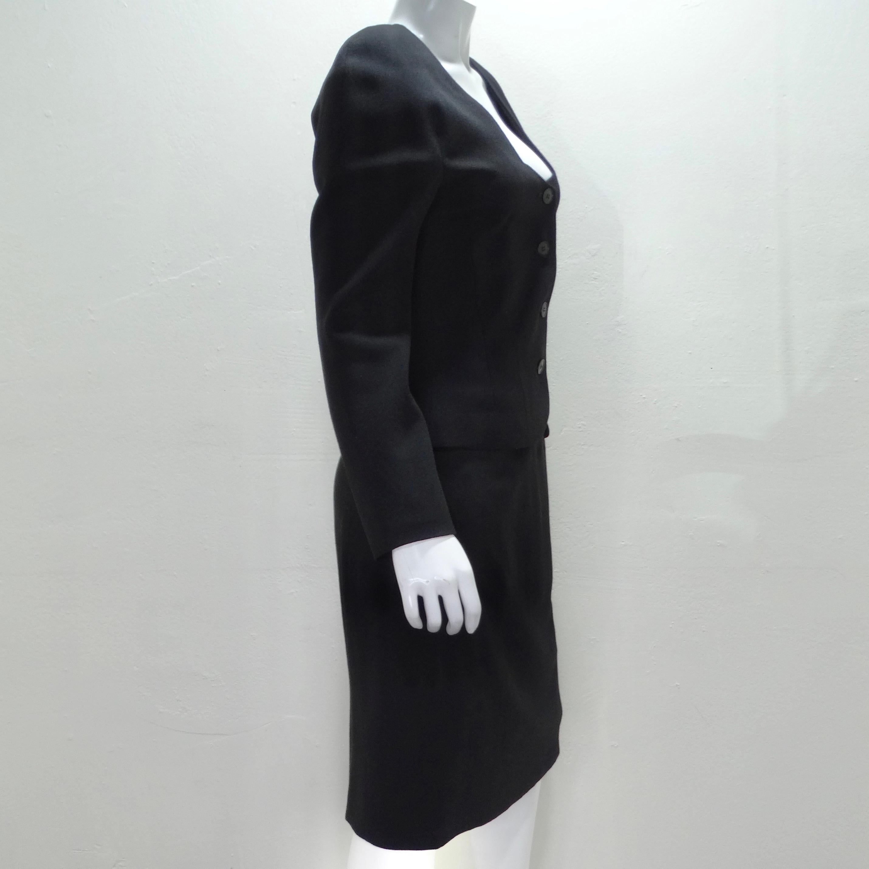 John Galliano 90s Black Skirt Suit For Sale 1