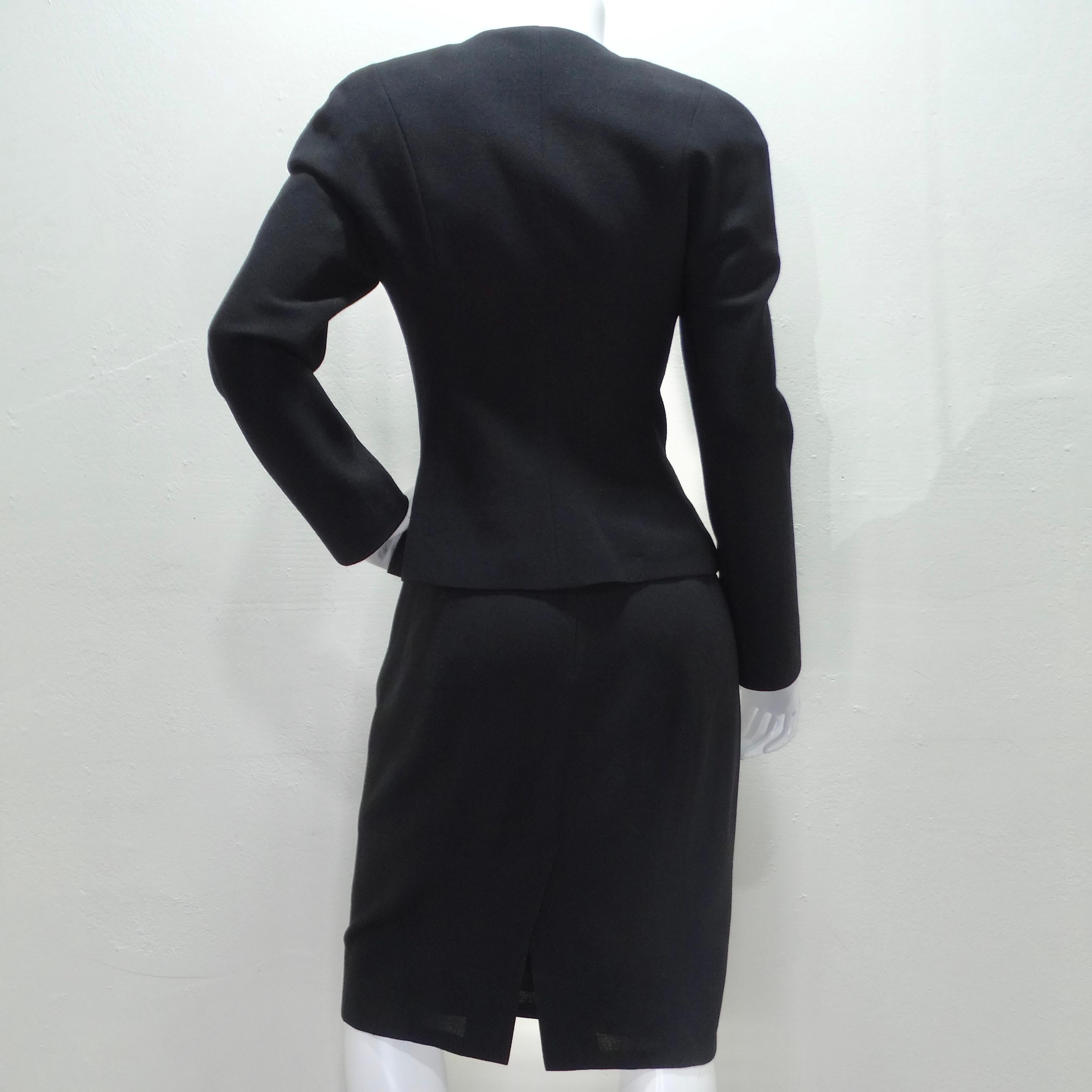 John Galliano 90s Black Skirt Suit For Sale 2