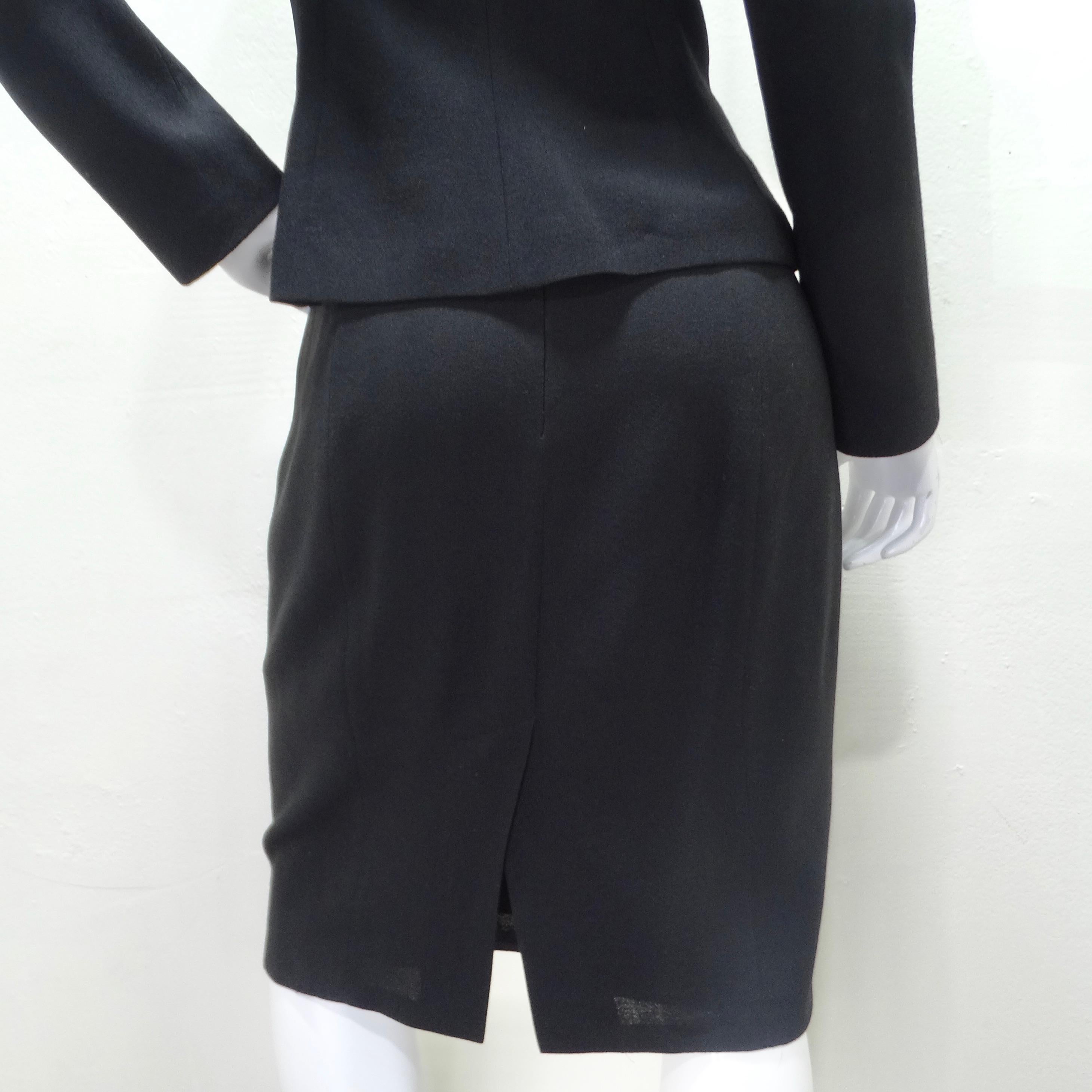 John Galliano 90s Black Skirt Suit For Sale 3