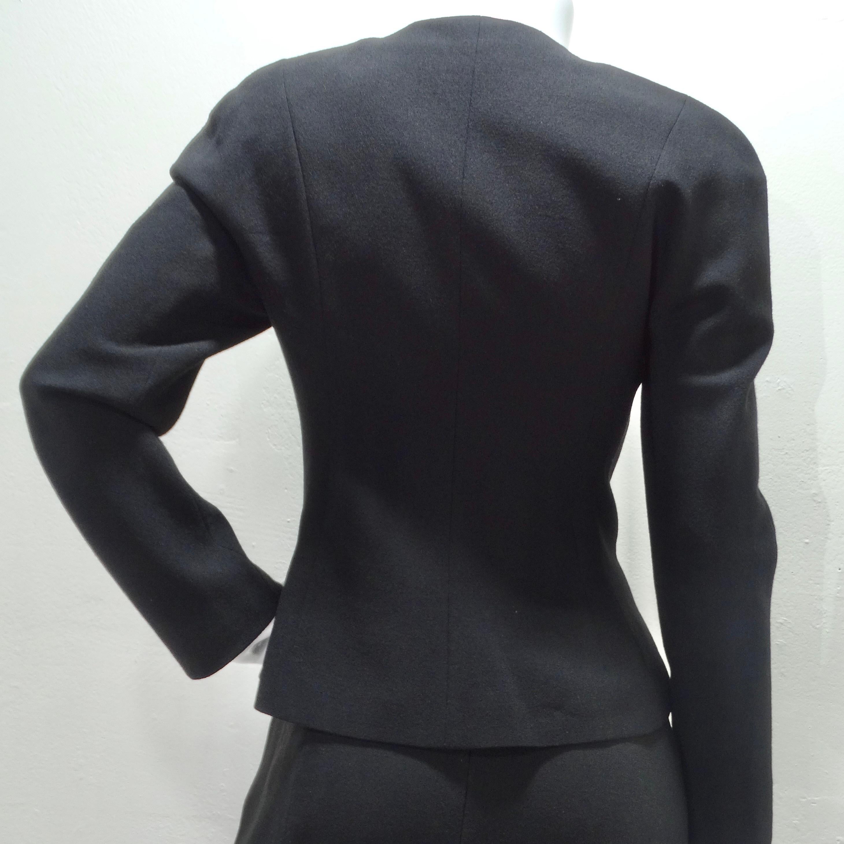 John Galliano 90s Black Skirt Suit For Sale 4