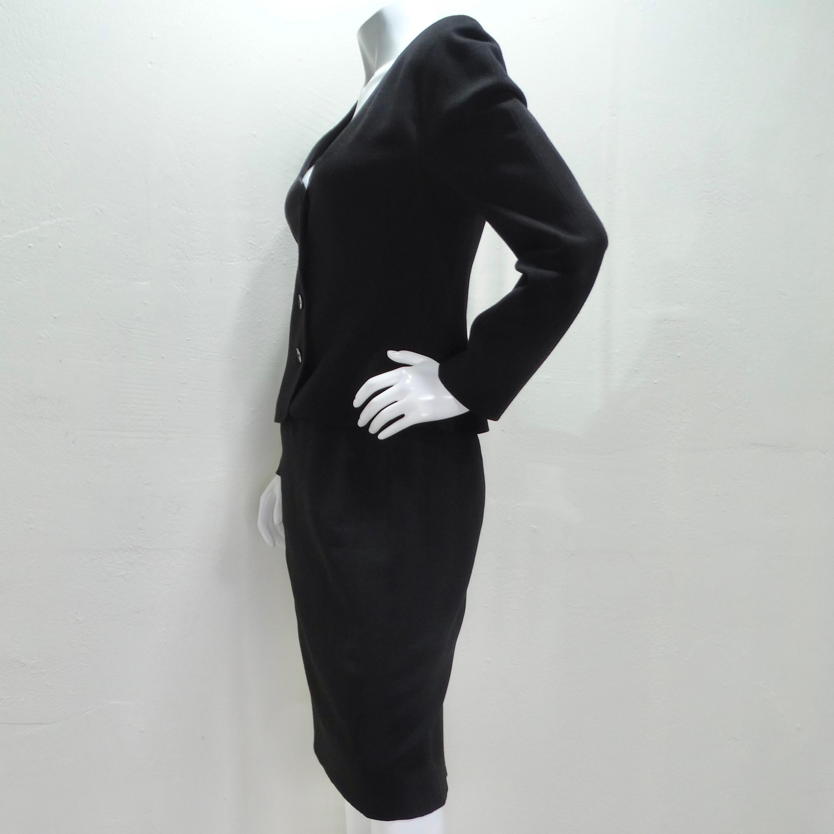 John Galliano 90s Black Skirt Suit For Sale 5