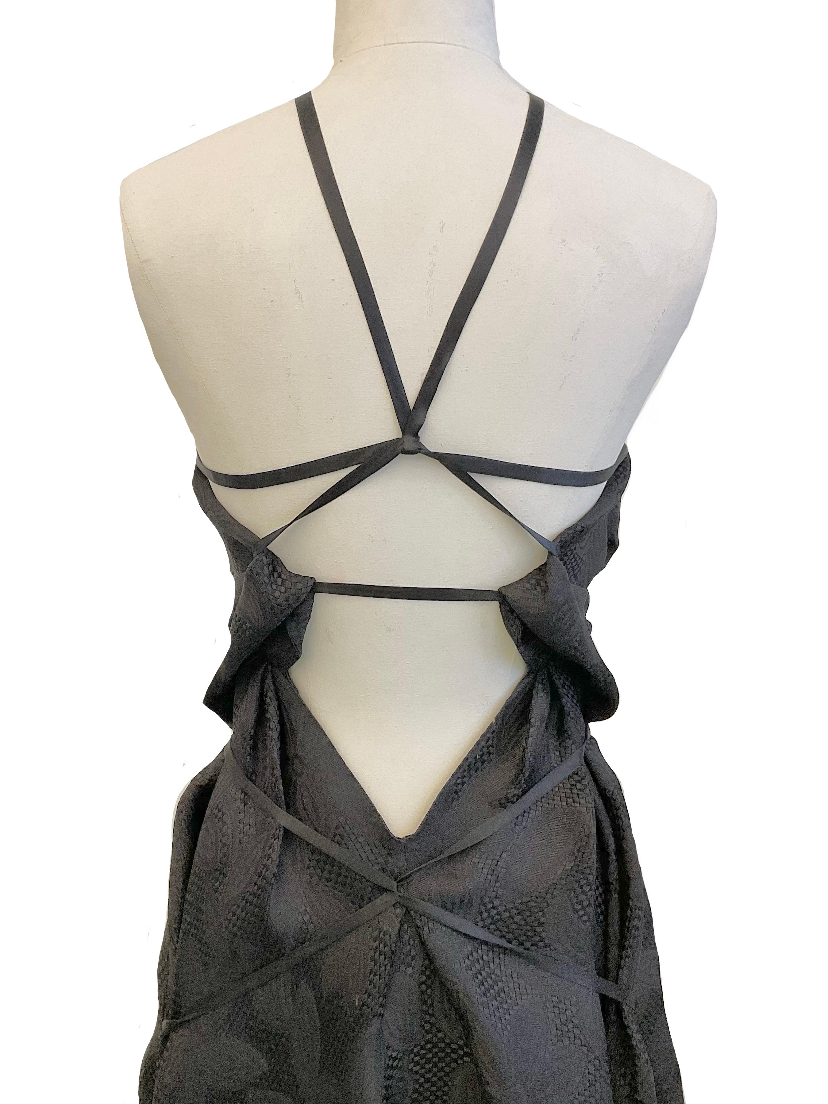 Men's JOHN GALLIANO Black cocktail bustier dress in silk jacquard fabric SS 2008 For Sale
