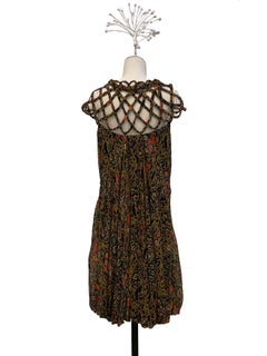 JOHN GALLIANO dress "Opium"  in multicolor printed silk georgette FW 2008