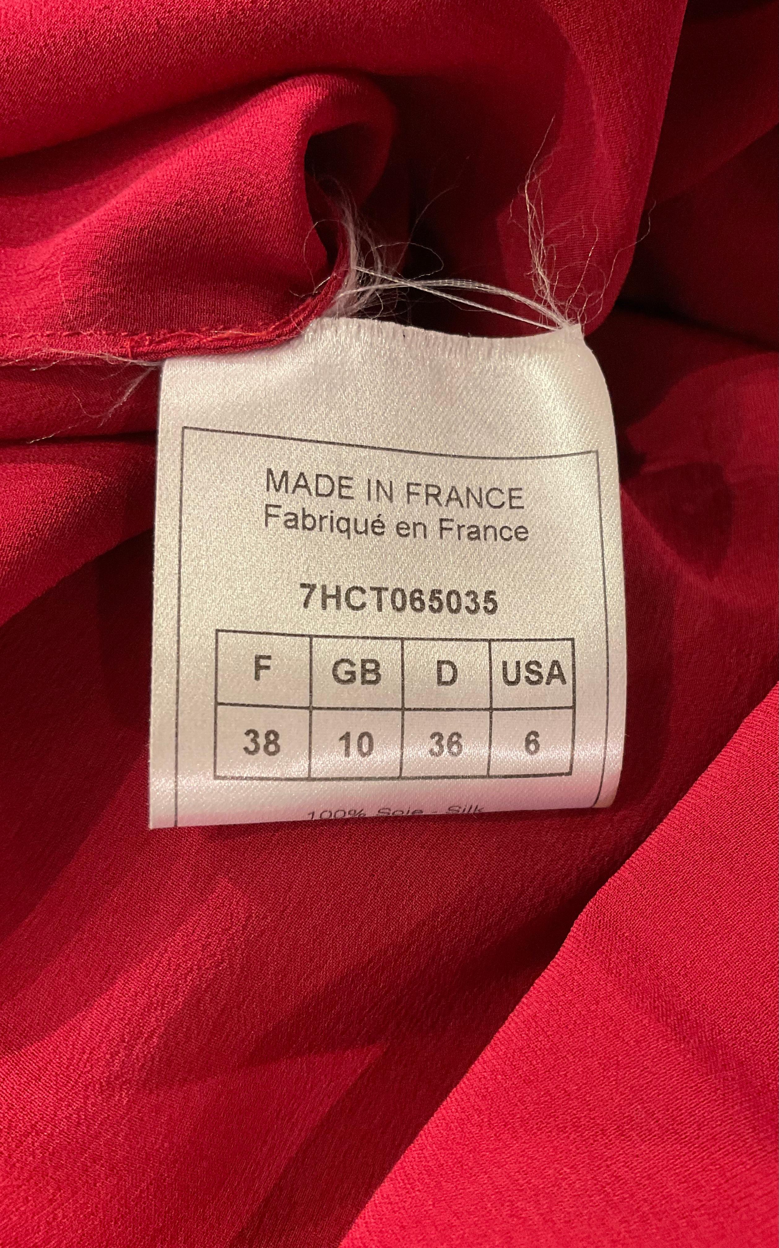 JOHN GALLIANO Romantisches rotes asymmetrisches 'London Courte' Kleid FW 2007 im Angebot 6