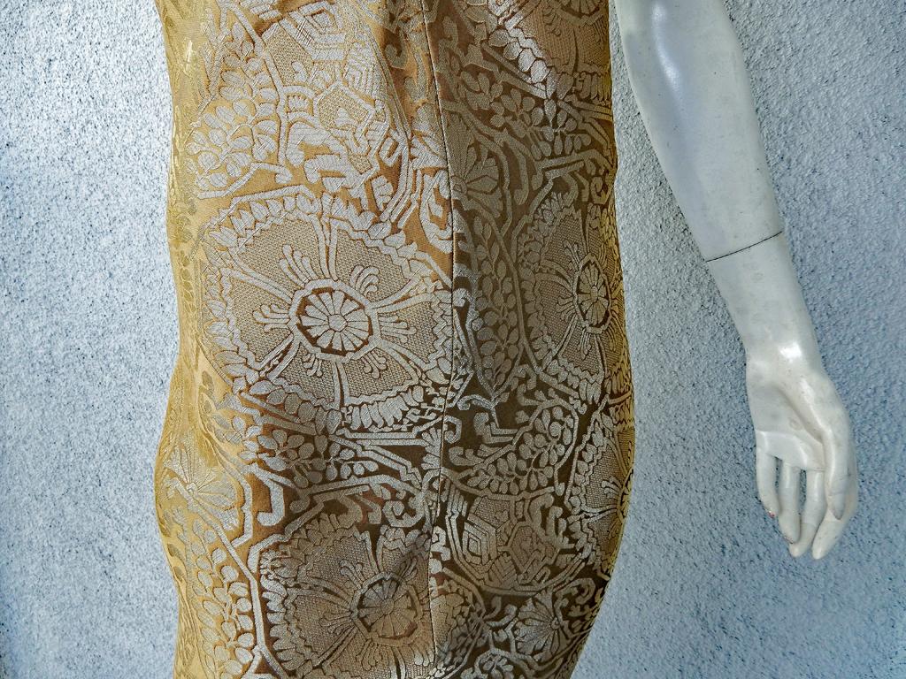 Women's John Galliano Vintage Antique Gold Bias Halter Dress/Gown 