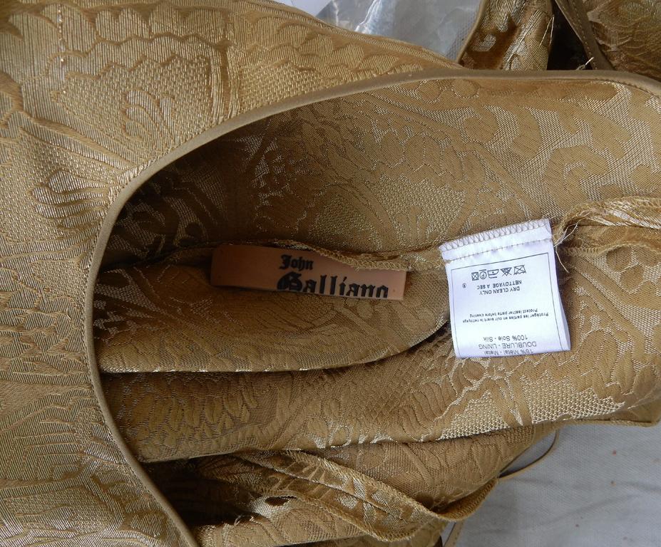 John Galliano Vintage Antique Gold Bias Halter Dress/Gown  4