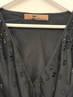 John Galliano Archival black embroidery and lace evening gown