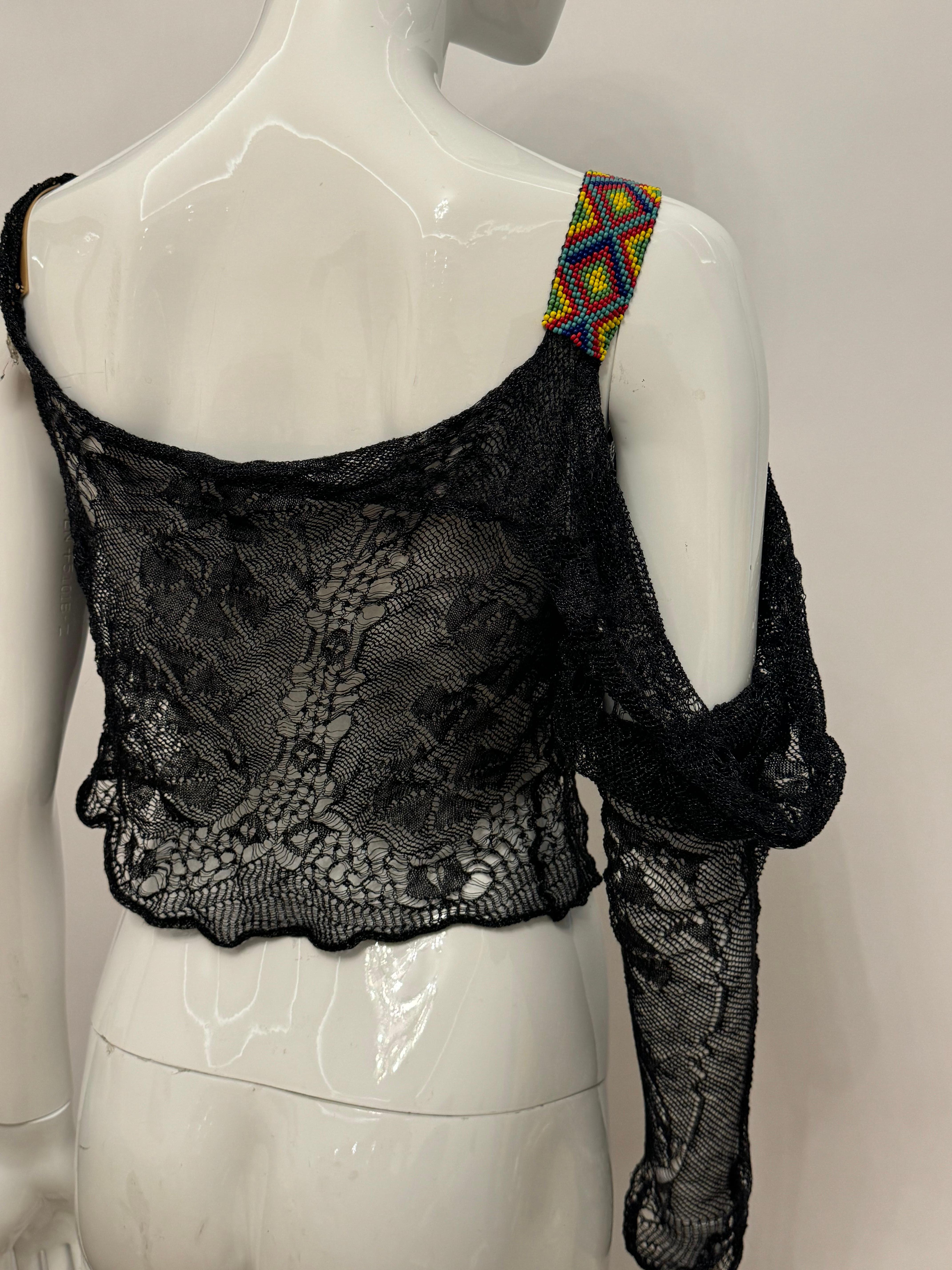 John Galliano archivio P/E 2002 raro top in pizzo in vendita 5