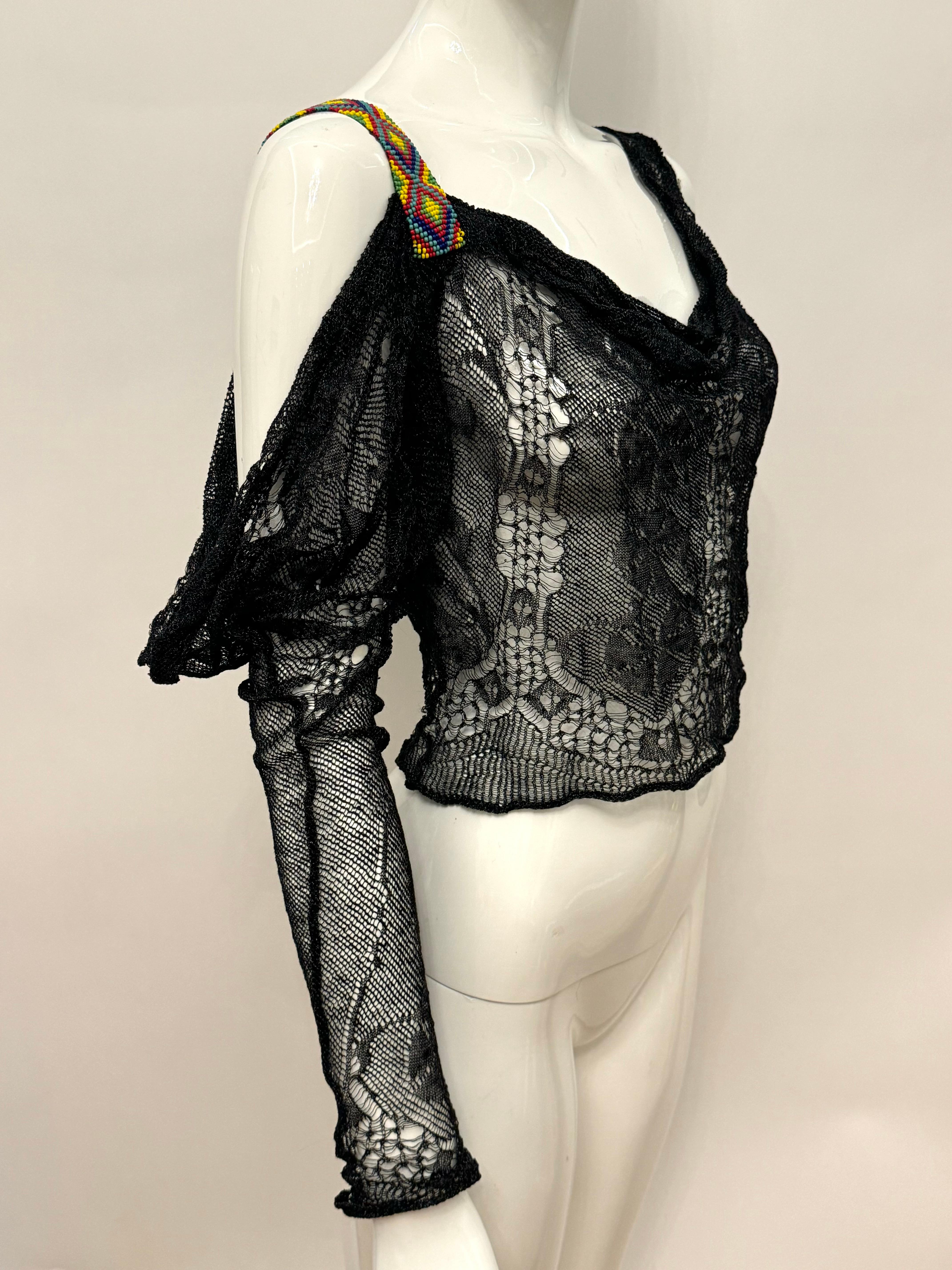 John Galliano archivio P/E 2002 raro top in pizzo in vendita 2
