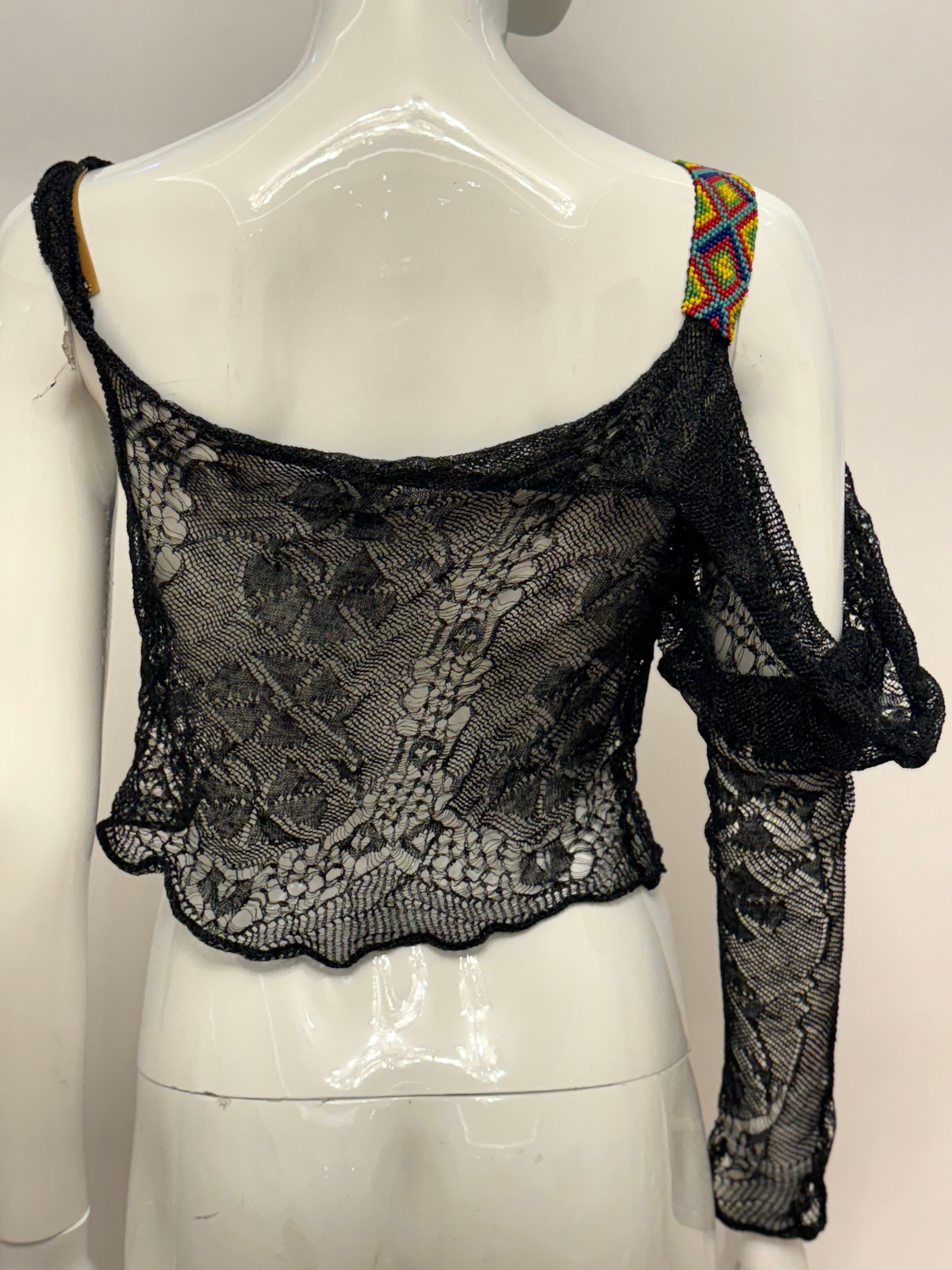 John Galliano archivio P/E 2002 raro top in pizzo in vendita 3