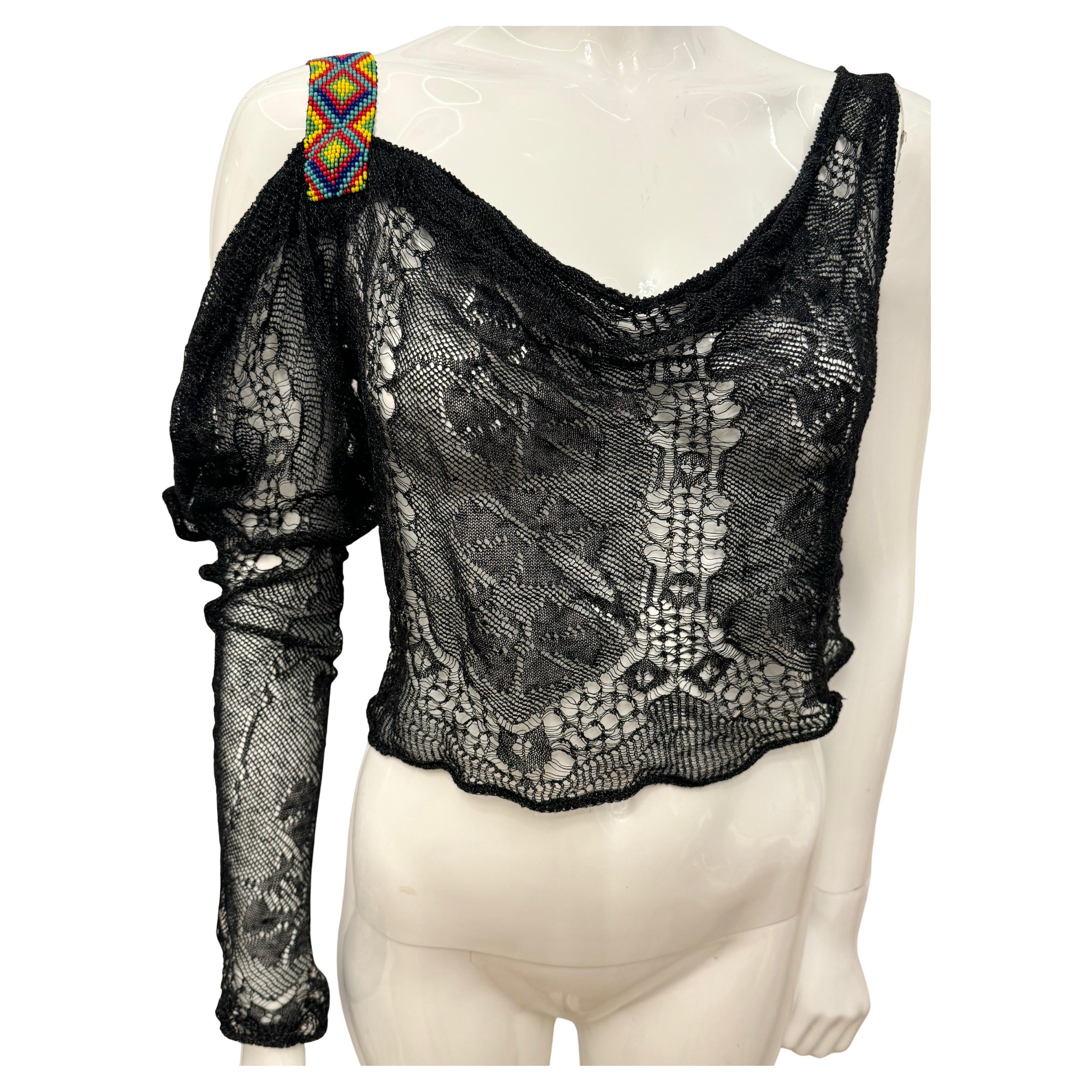 John Galliano archivio P/E 2002 raro top in pizzo in vendita