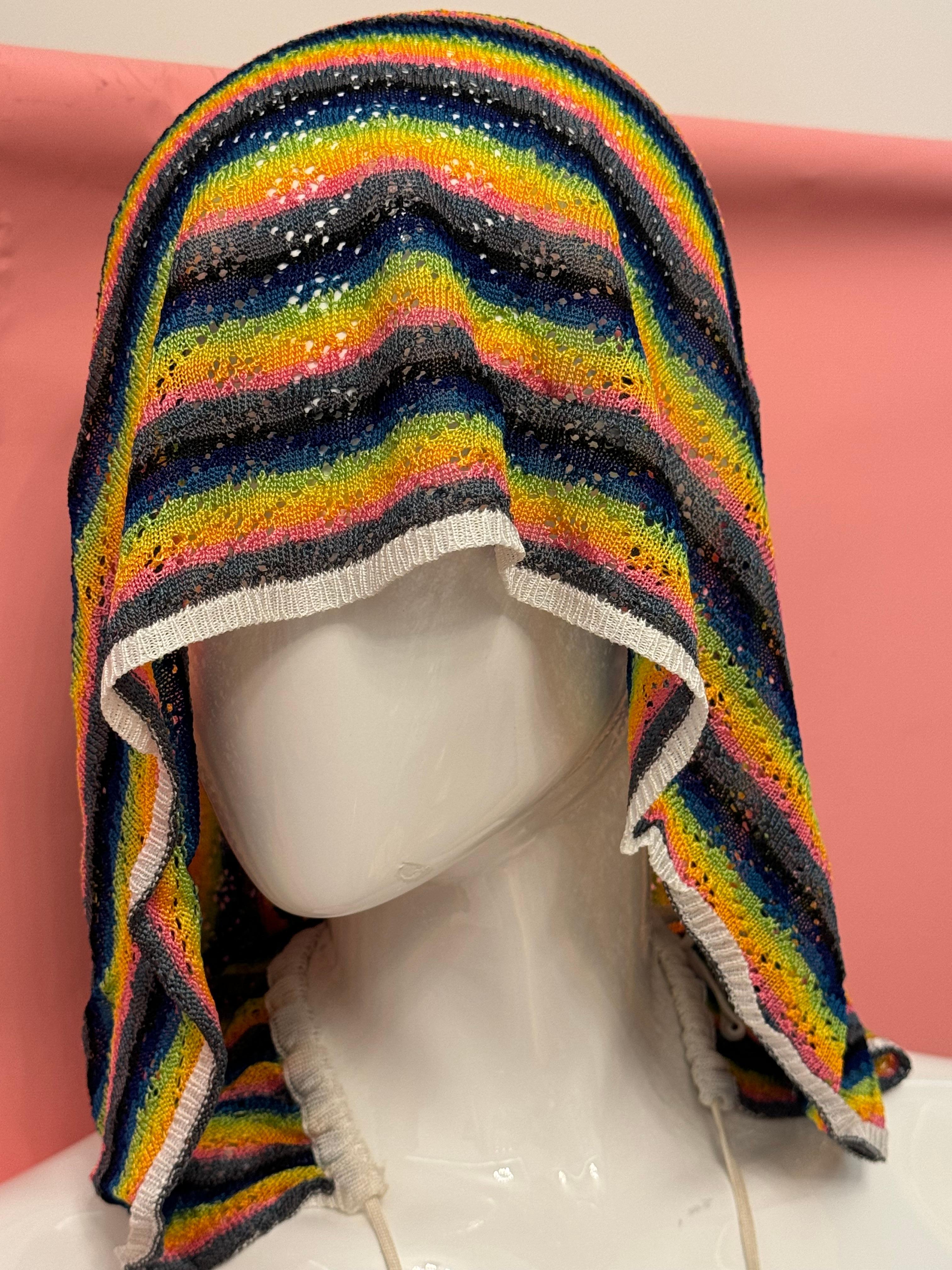 Rare Archival John Galliano spring summer 2002 multicolor hooded top size M 