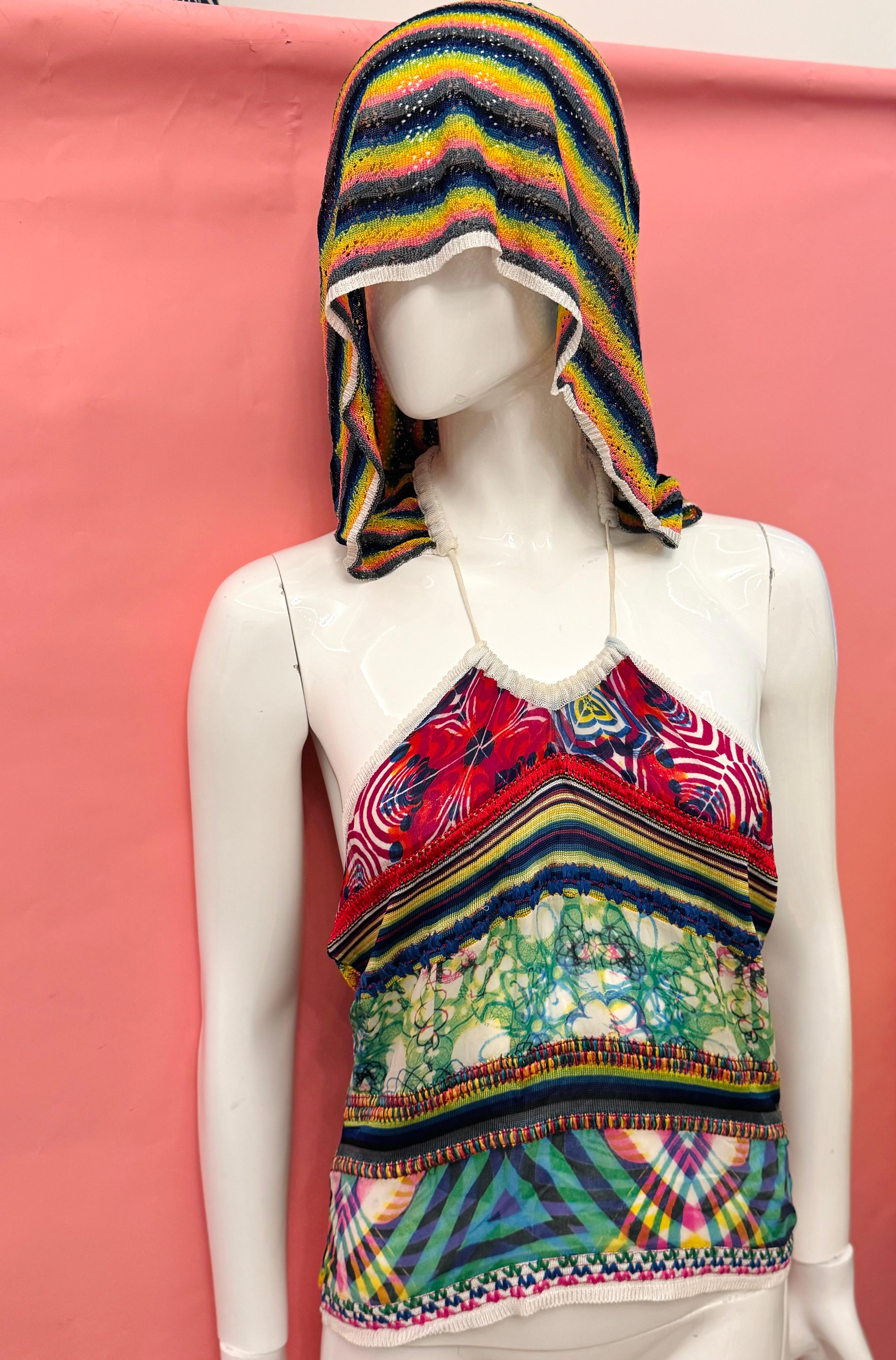 Top à capuche rare du défilé d'archives S/S 2002 de John Galliano en vente 1