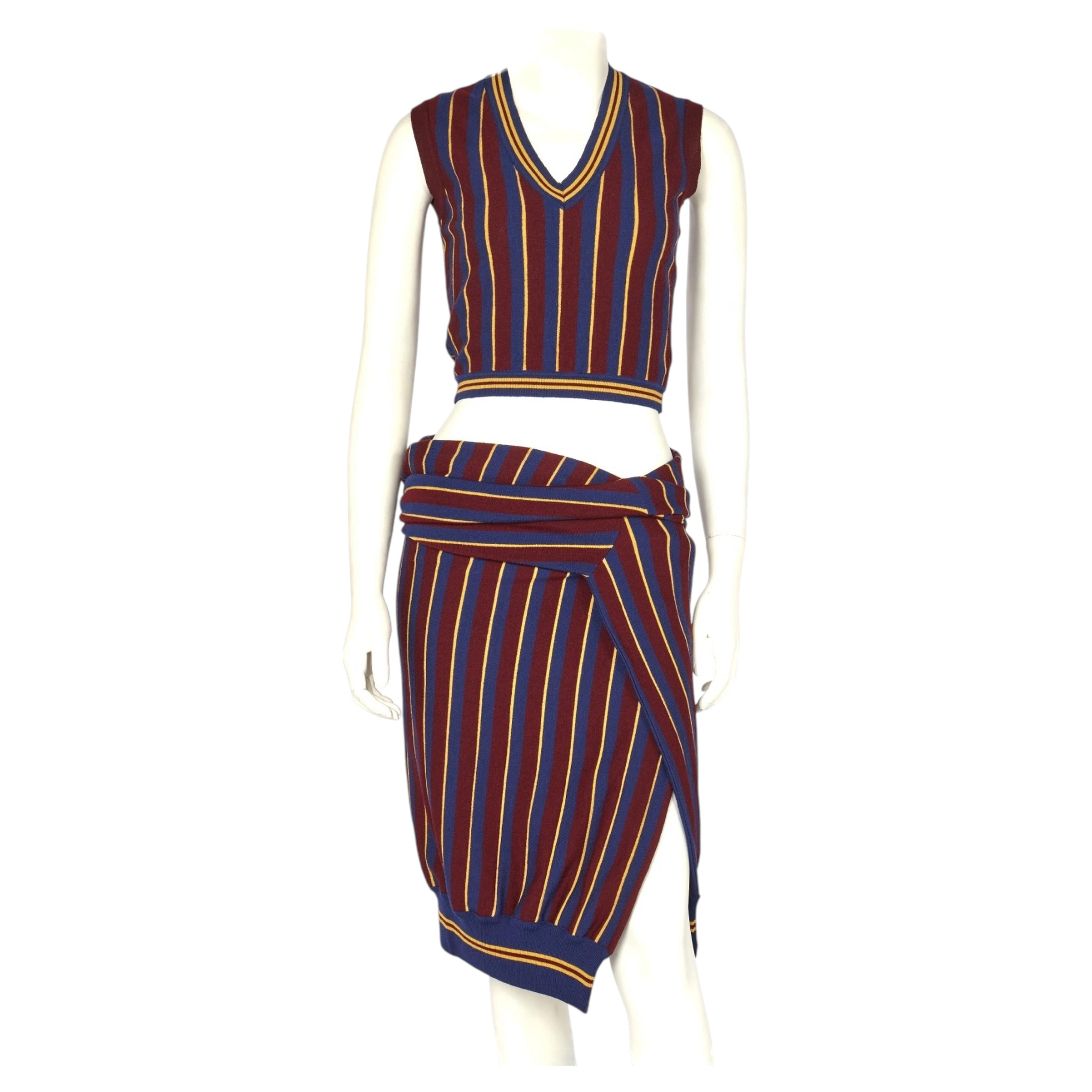 Ensemble d'archives en maille rayée de John Galliano - Collection 'Sphinx' F/W 1997