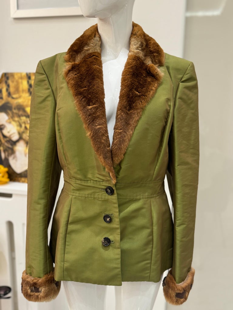 John Galliano archives FW 2001 jacket with fur For Sale at 1stDibs