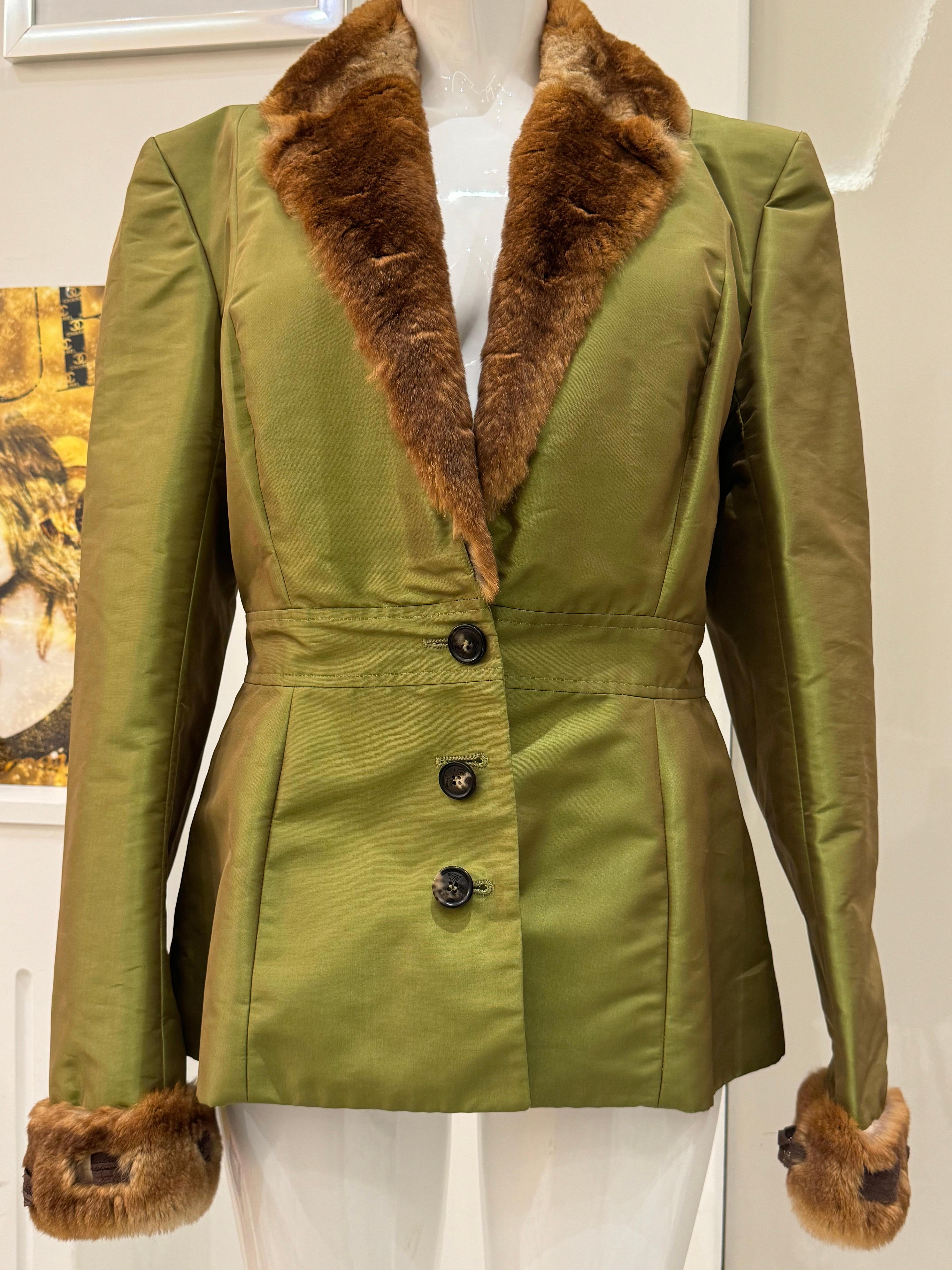 John Galliano archives FW 2001 jacket with fur For Sale 3