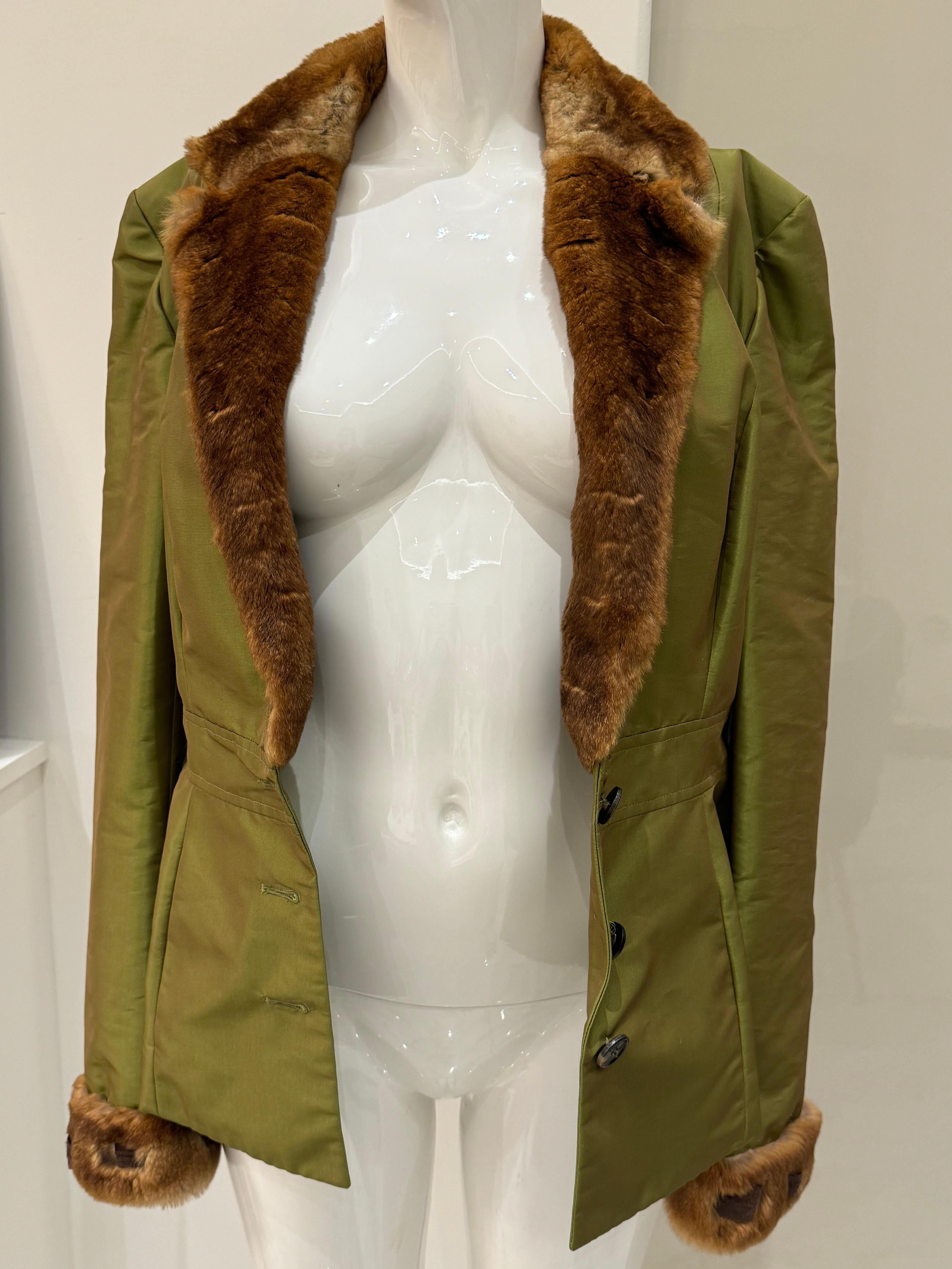 John Galliano archives FW 2001 jacket with fur For Sale 4