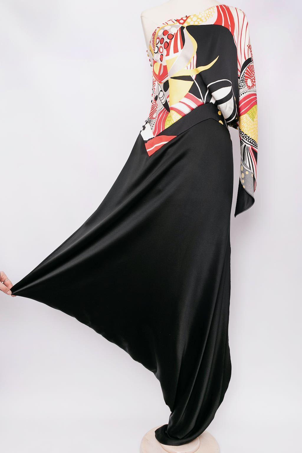 John Galliano Asymmetrical Silk Dress For Sale 1