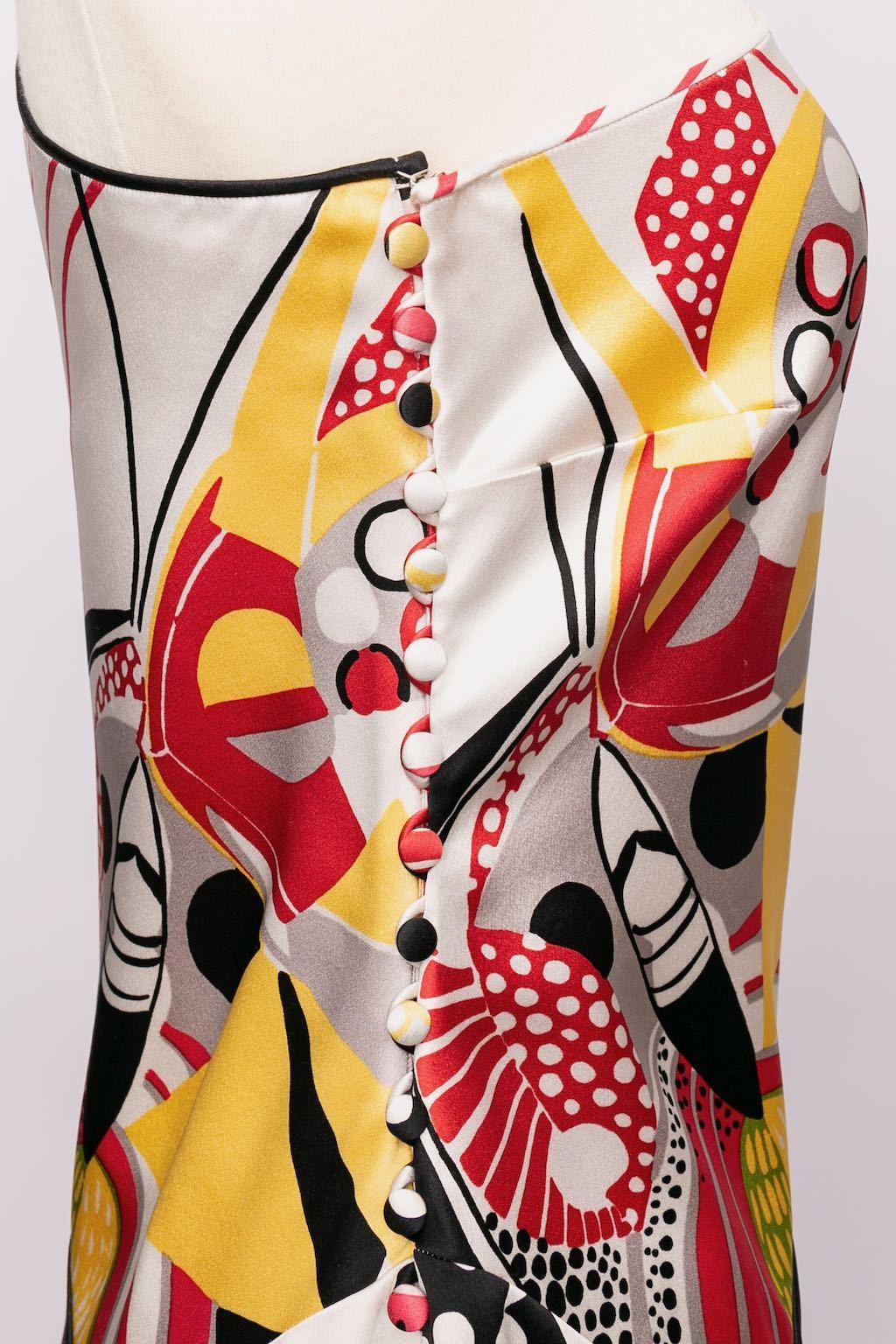 John Galliano Asymmetrical Silk Dress For Sale 4