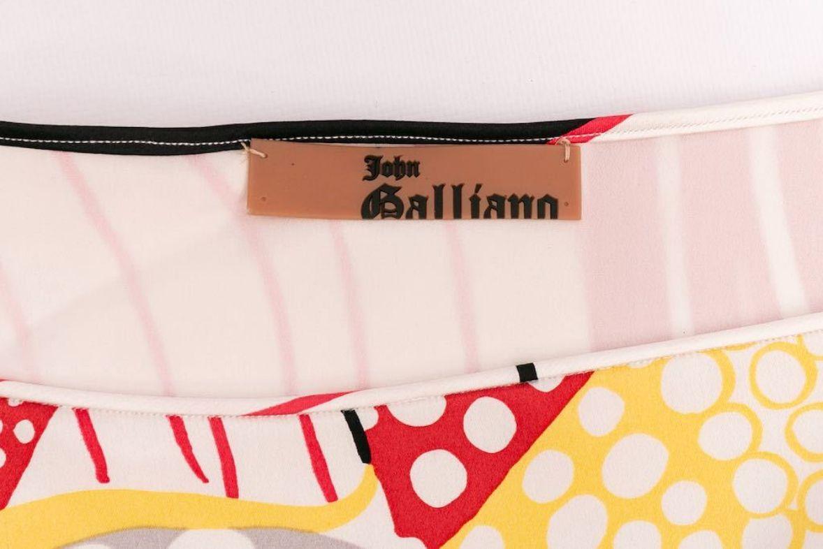 John Galliano Asymmetrical Silk Dress For Sale 5