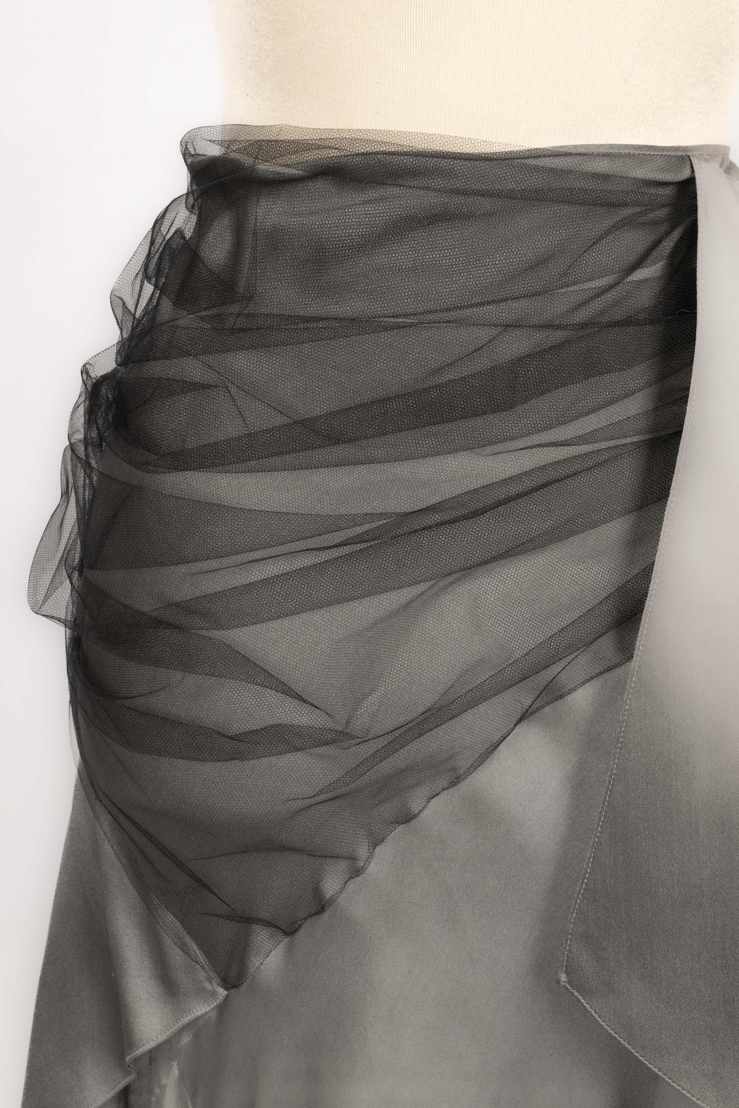 Gray John Galliano asymmetrical skirt For Sale